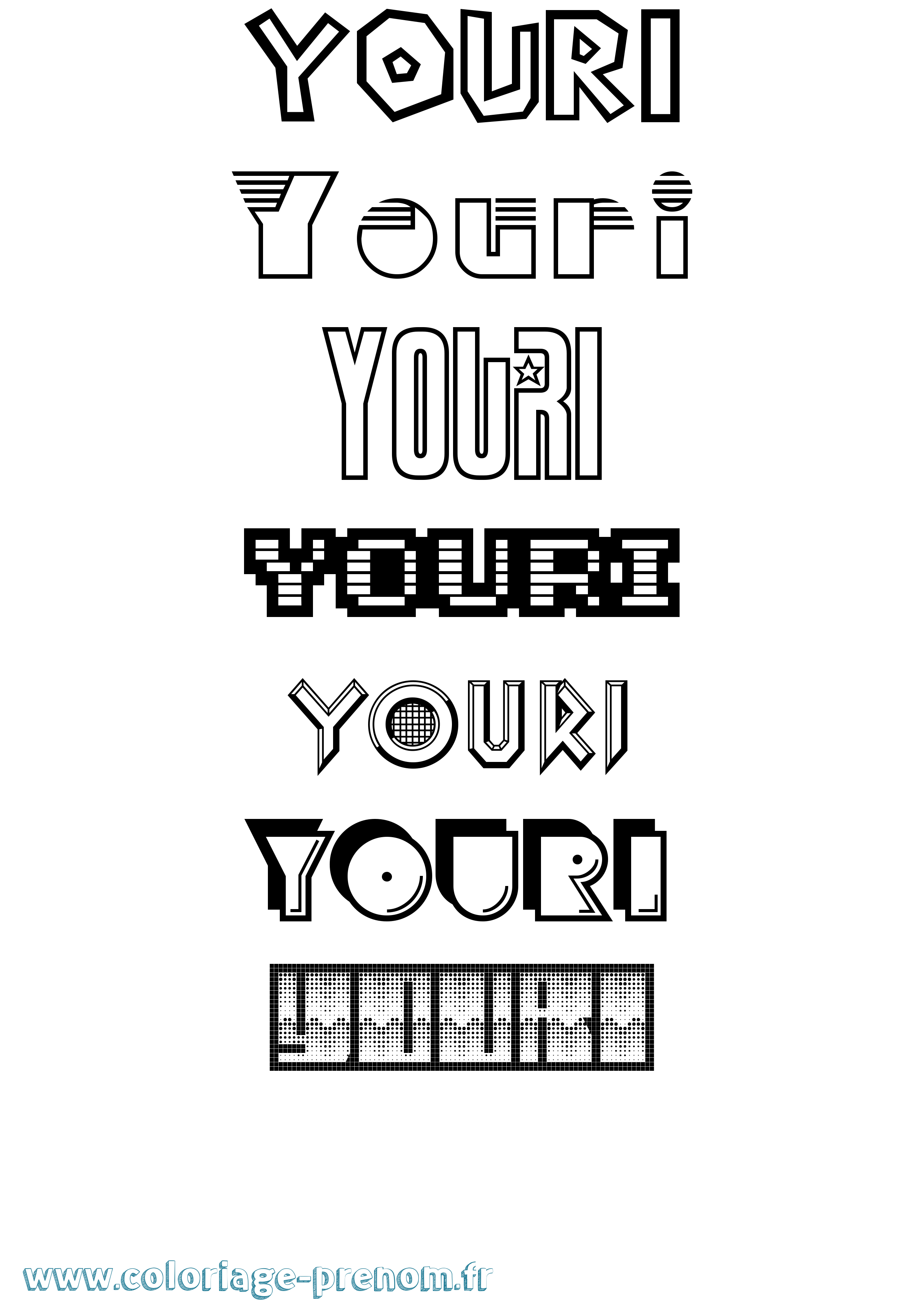 Coloriage Youri Coloriage prénom Youri