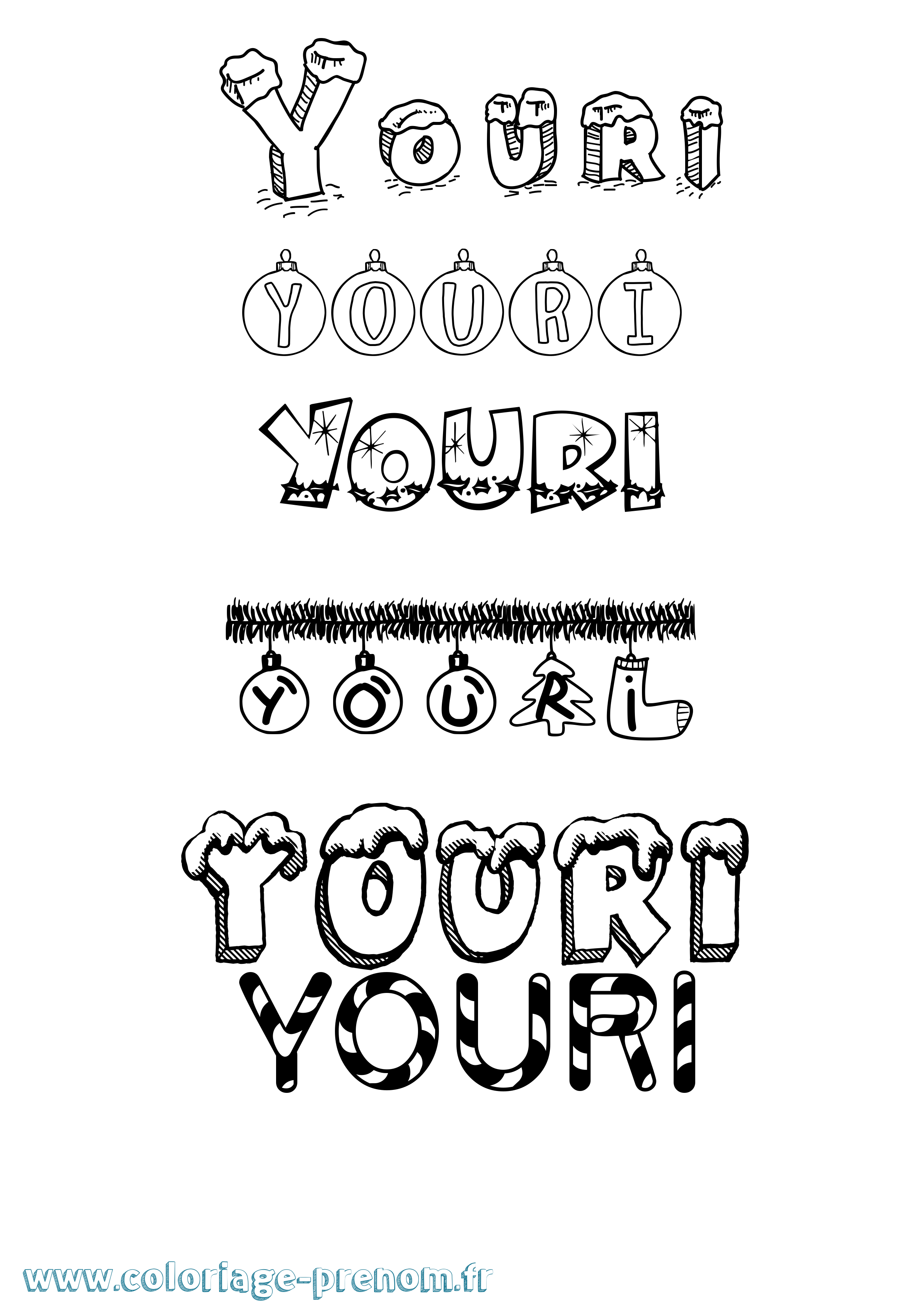 Coloriage Youri Coloriage prénom Youri