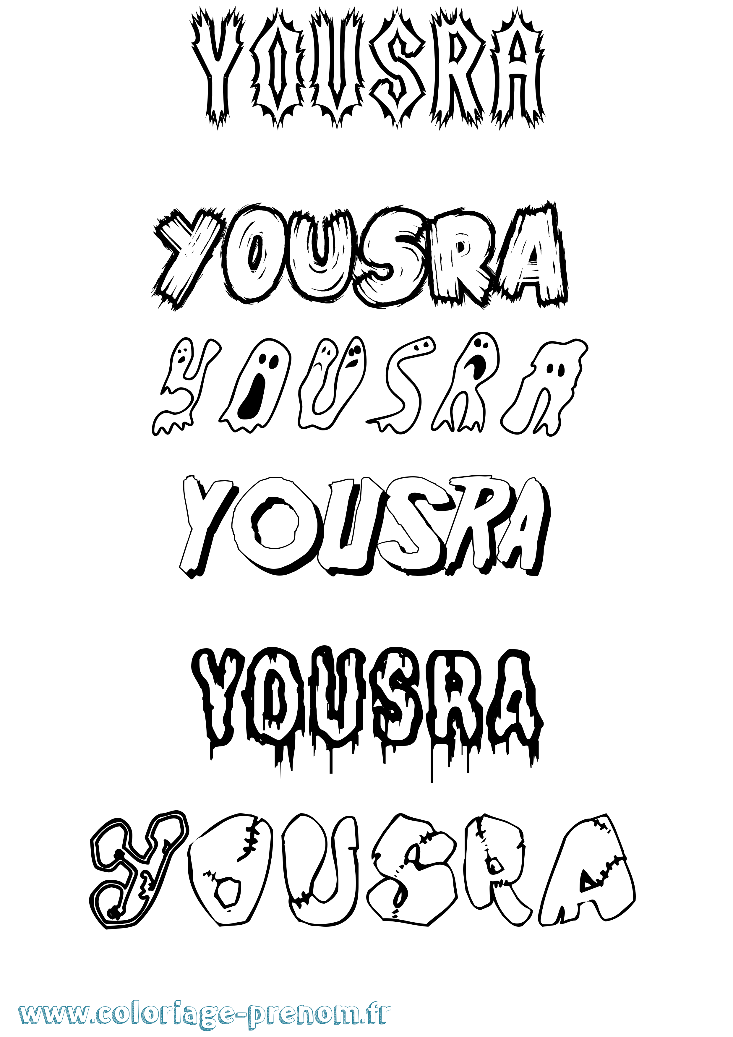 Coloriage prénom Yousra