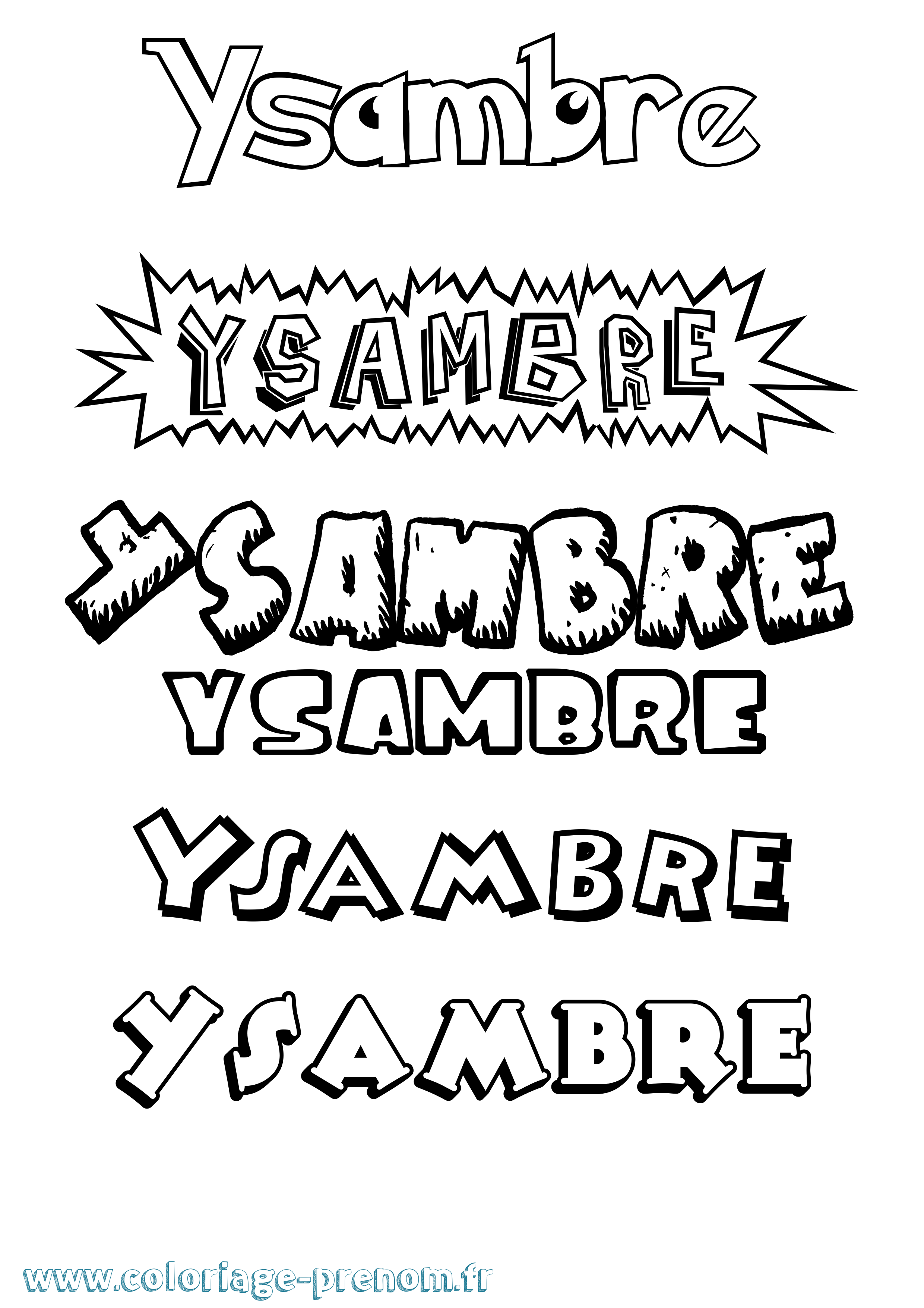 Coloriage prénom Ysambre Dessin Animé