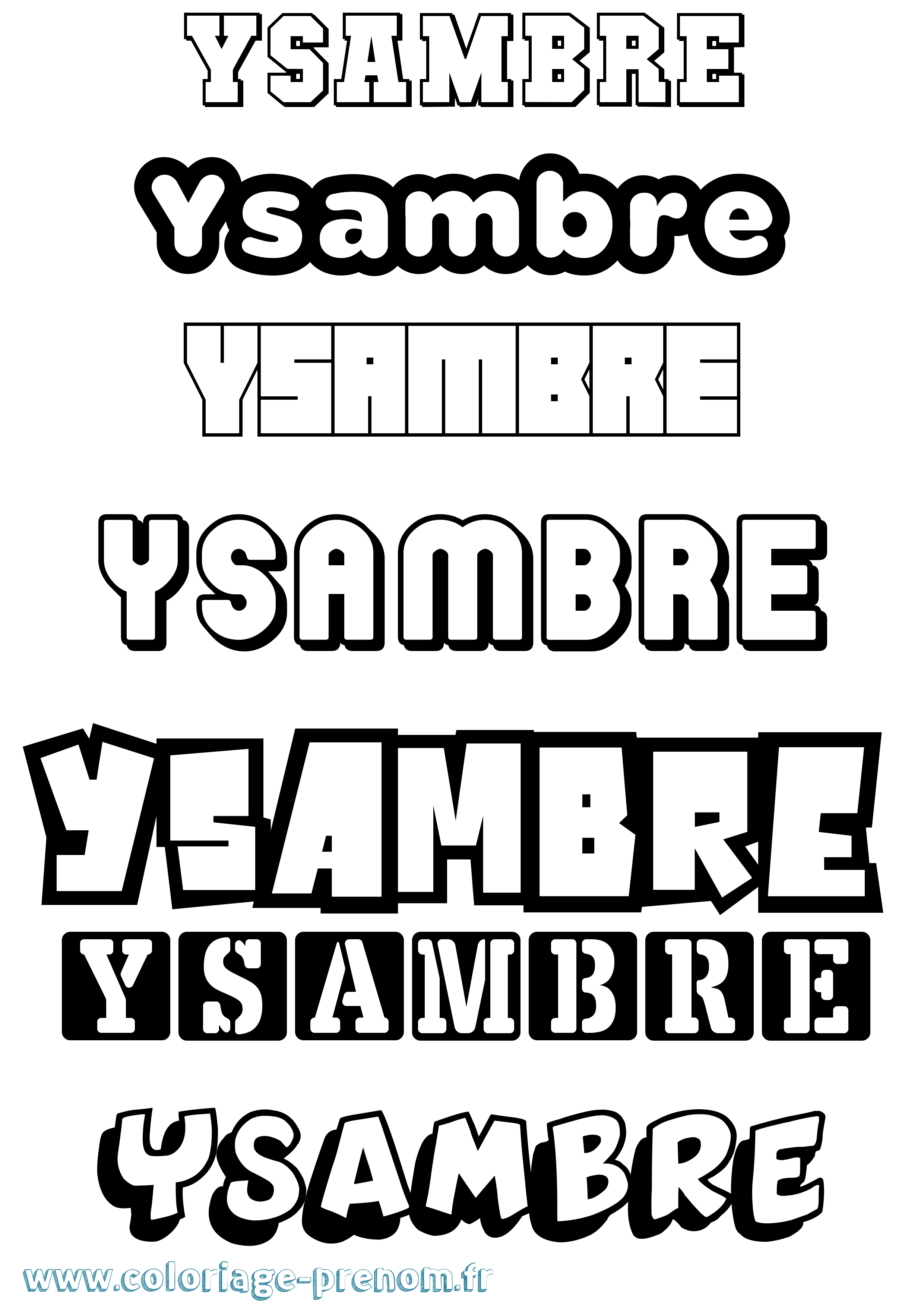 Coloriage prénom Ysambre Simple