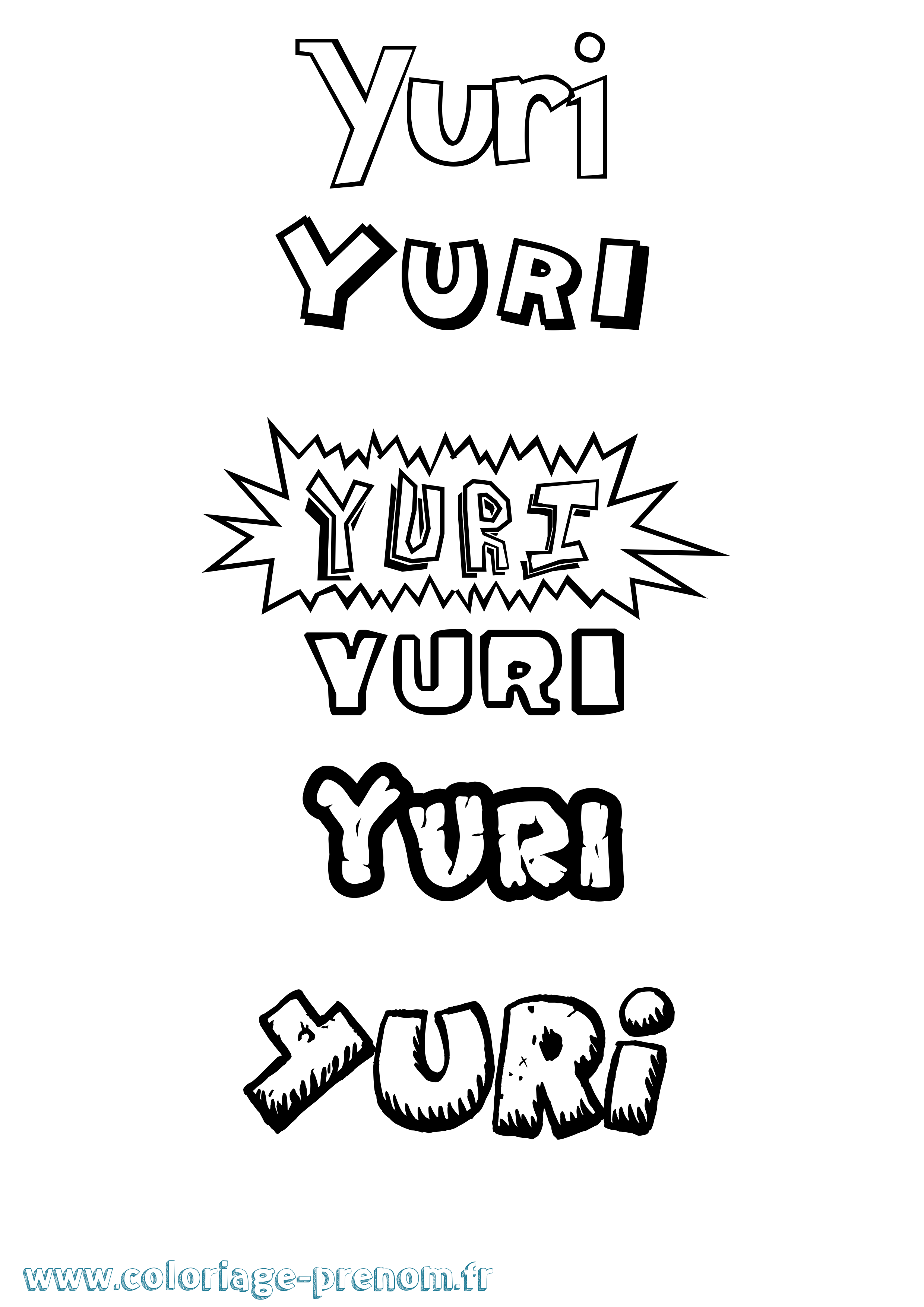 Coloriage prénom Yuri