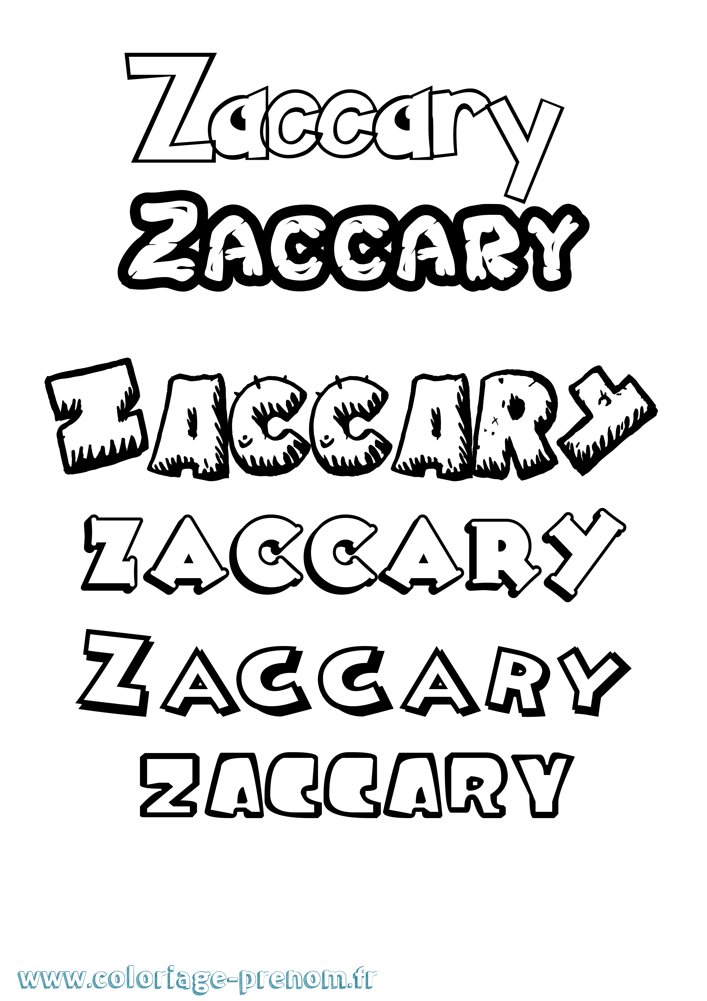 Coloriage Zaccary Dessin Animé Coloriage prénom Zaccary Dessin Animé