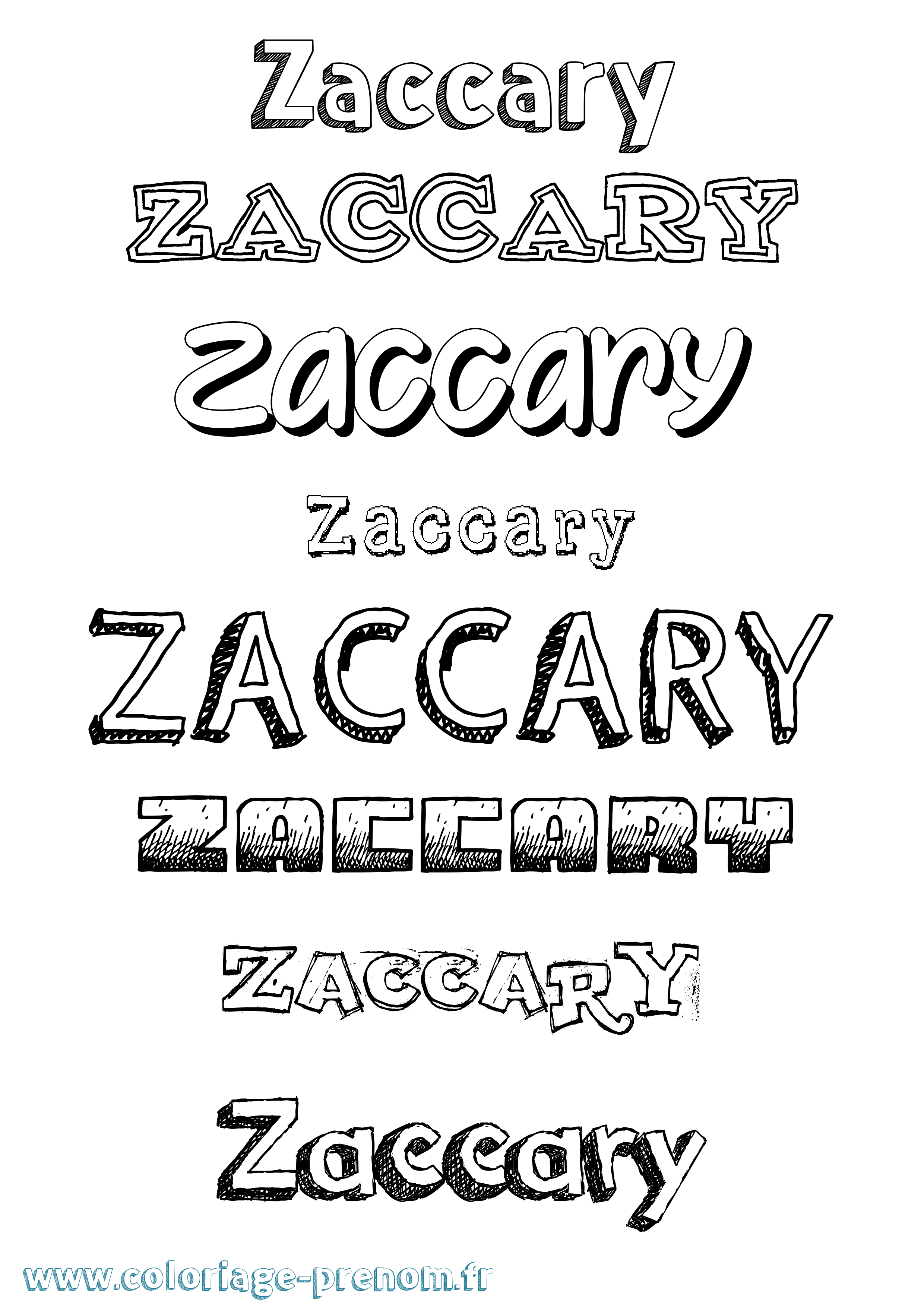 Coloriage Zaccary Dessiné Coloriage prénom Zaccary Dessiné