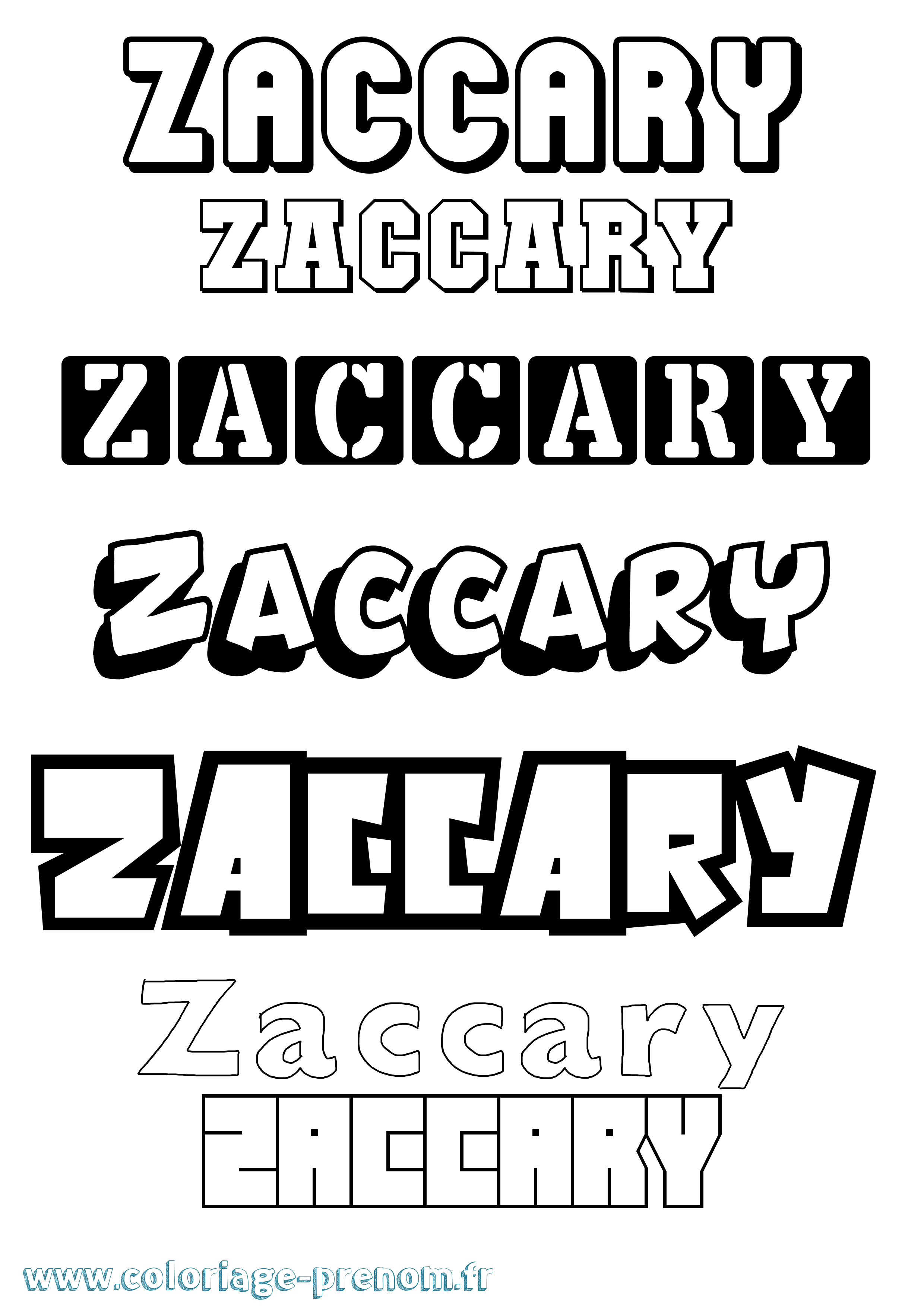 Coloriage Zaccary Simple Coloriage prénom Zaccary Simple