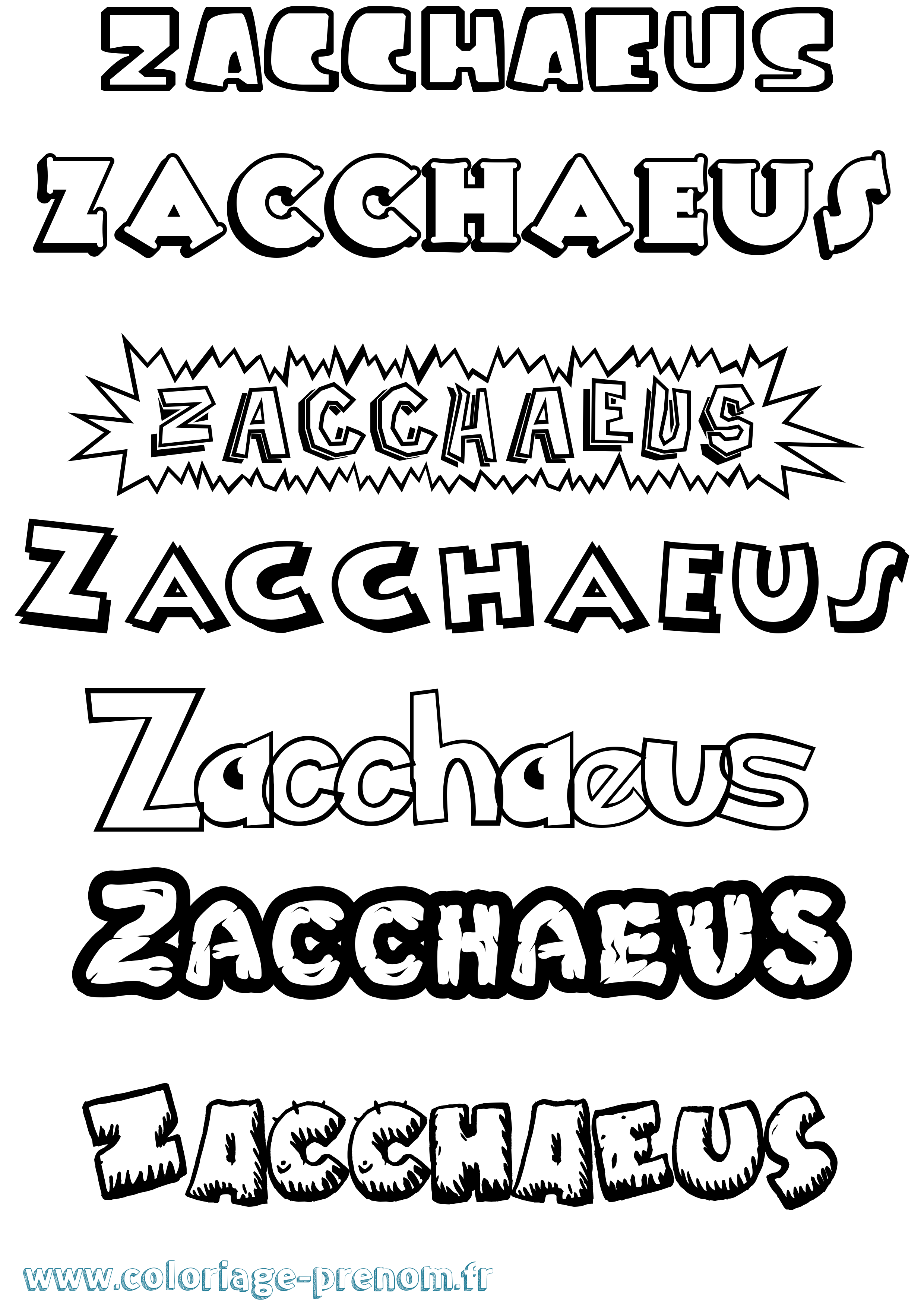Coloriage Zacchaeus Dessin Animé Coloriage prénom Zacchaeus Dessin Animé
