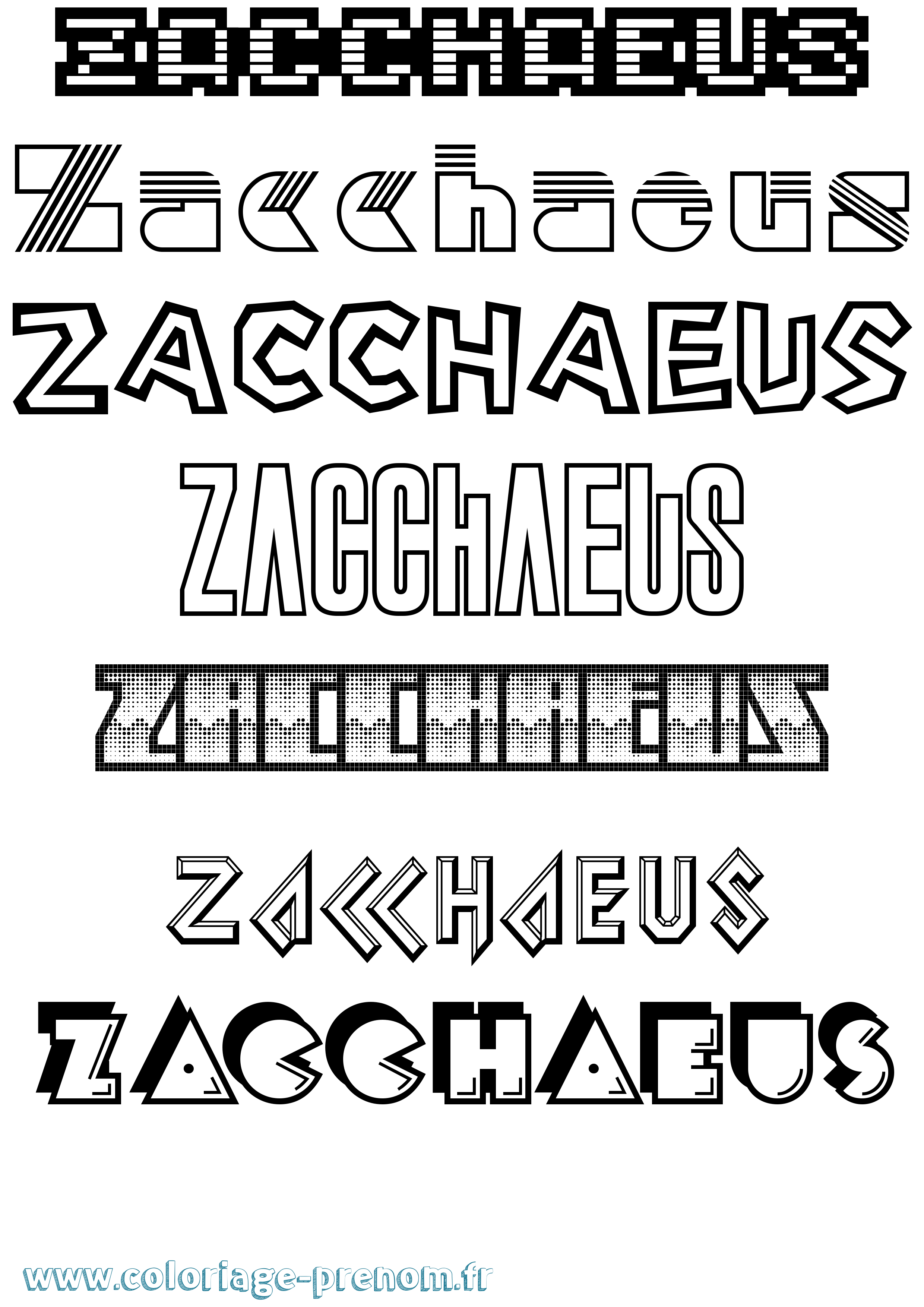 Coloriage Zacchaeus Jeux Vidéos Coloriage prénom Zacchaeus Jeux Vidéos