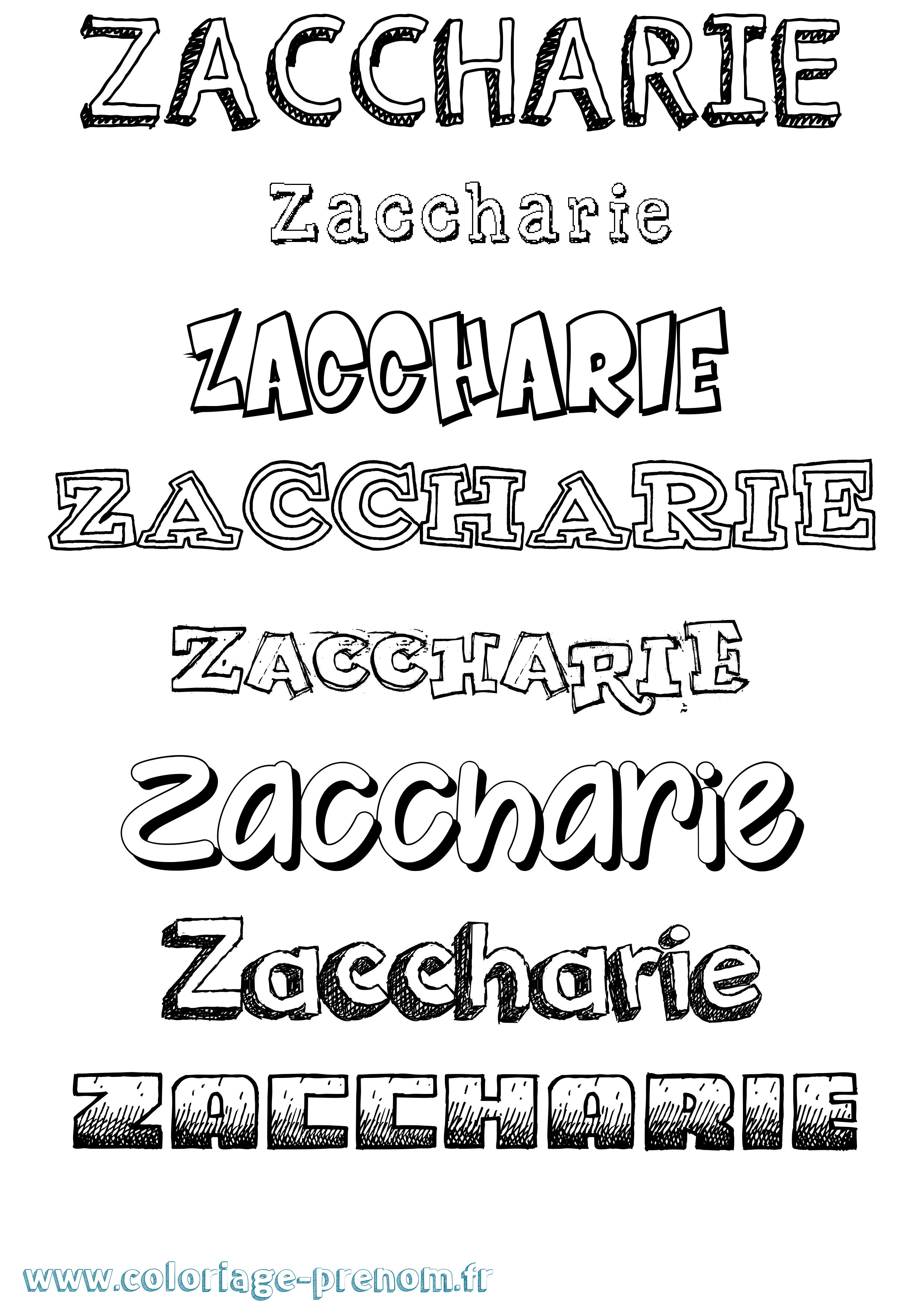Coloriage Zaccharie Dessiné Coloriage prénom Zaccharie Dessiné