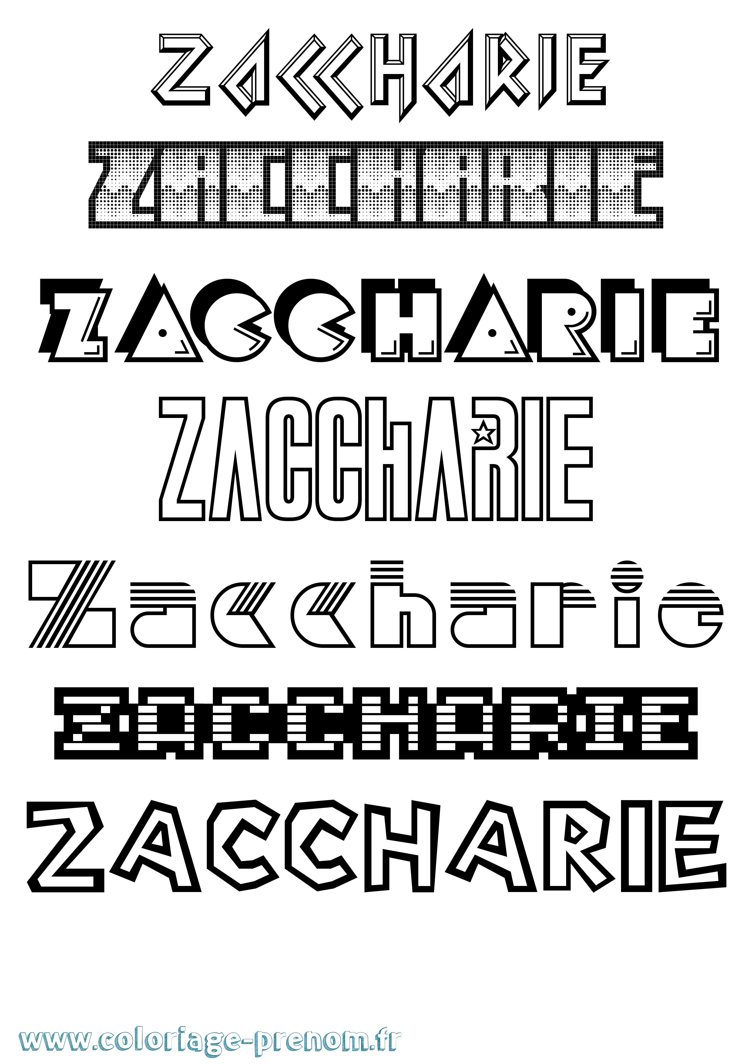 Coloriage Zaccharie Jeux Vidéos Coloriage prénom Zaccharie Jeux Vidéos