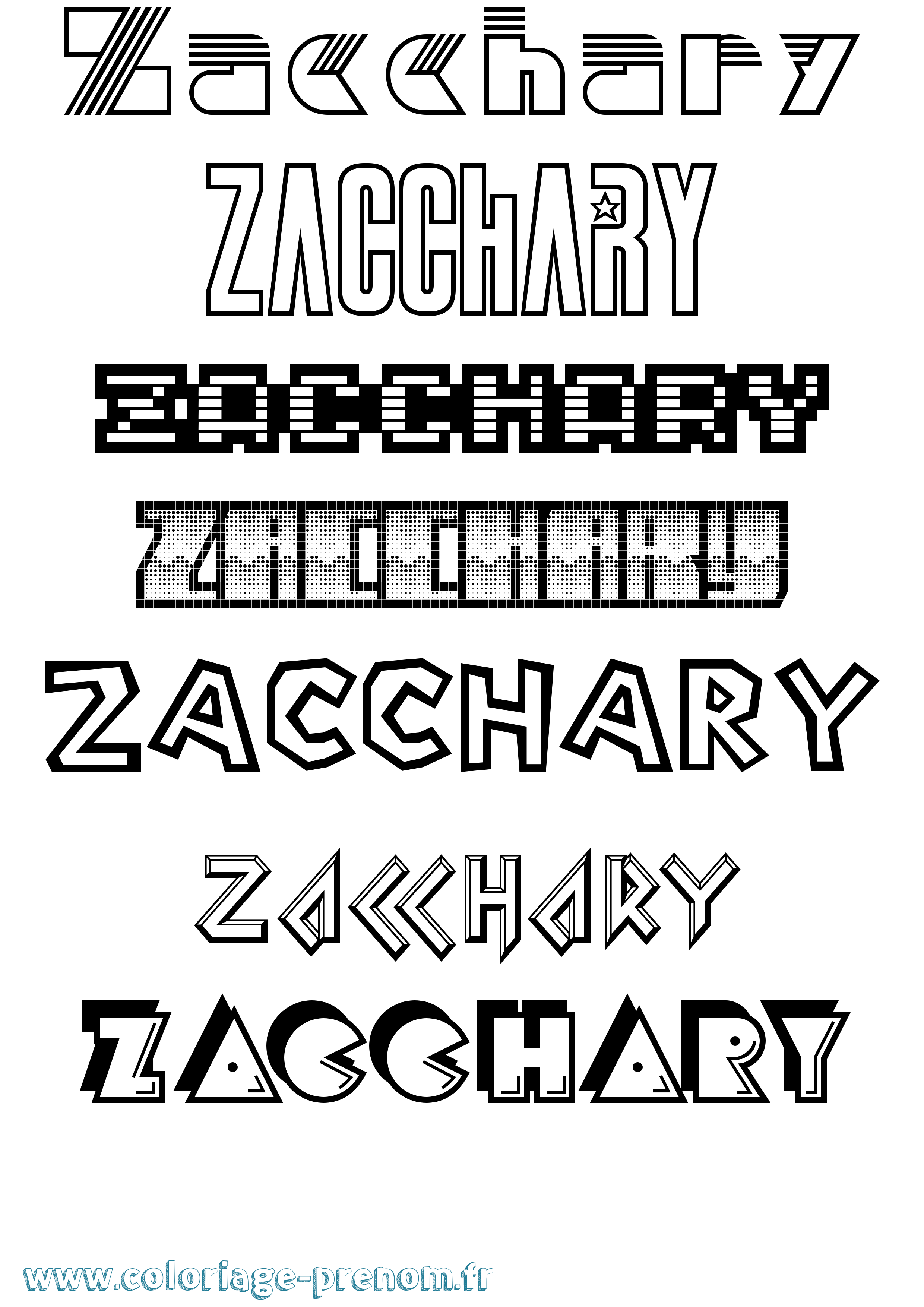 Coloriage Zacchary Jeux Vidéos Coloriage prénom Zacchary Jeux Vidéos