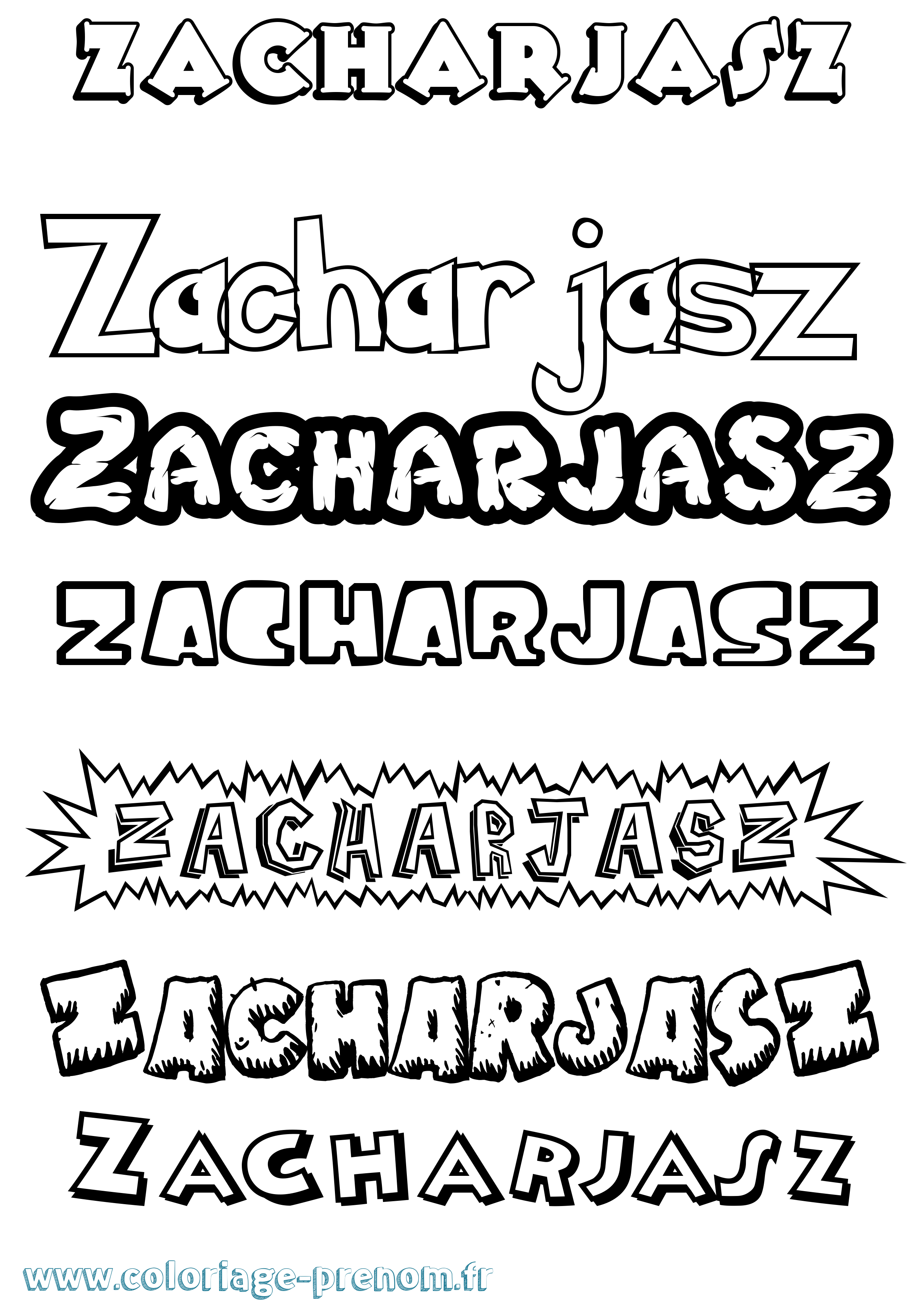 Coloriage Zacharjasz Dessin Animé Coloriage prénom Zacharjasz Dessin Animé