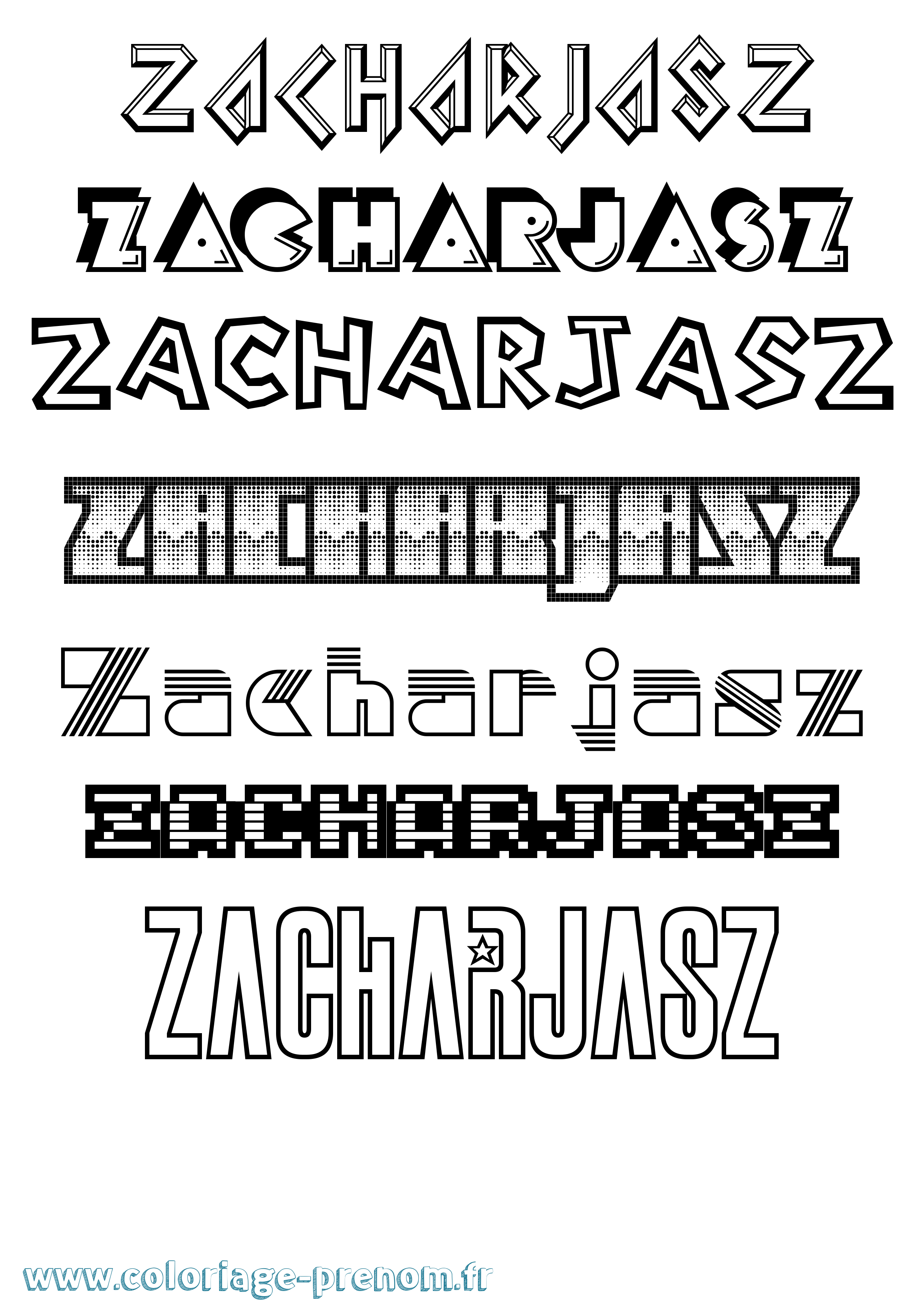 Coloriage Zacharjasz Jeux Vidéos Coloriage prénom Zacharjasz Jeux Vidéos