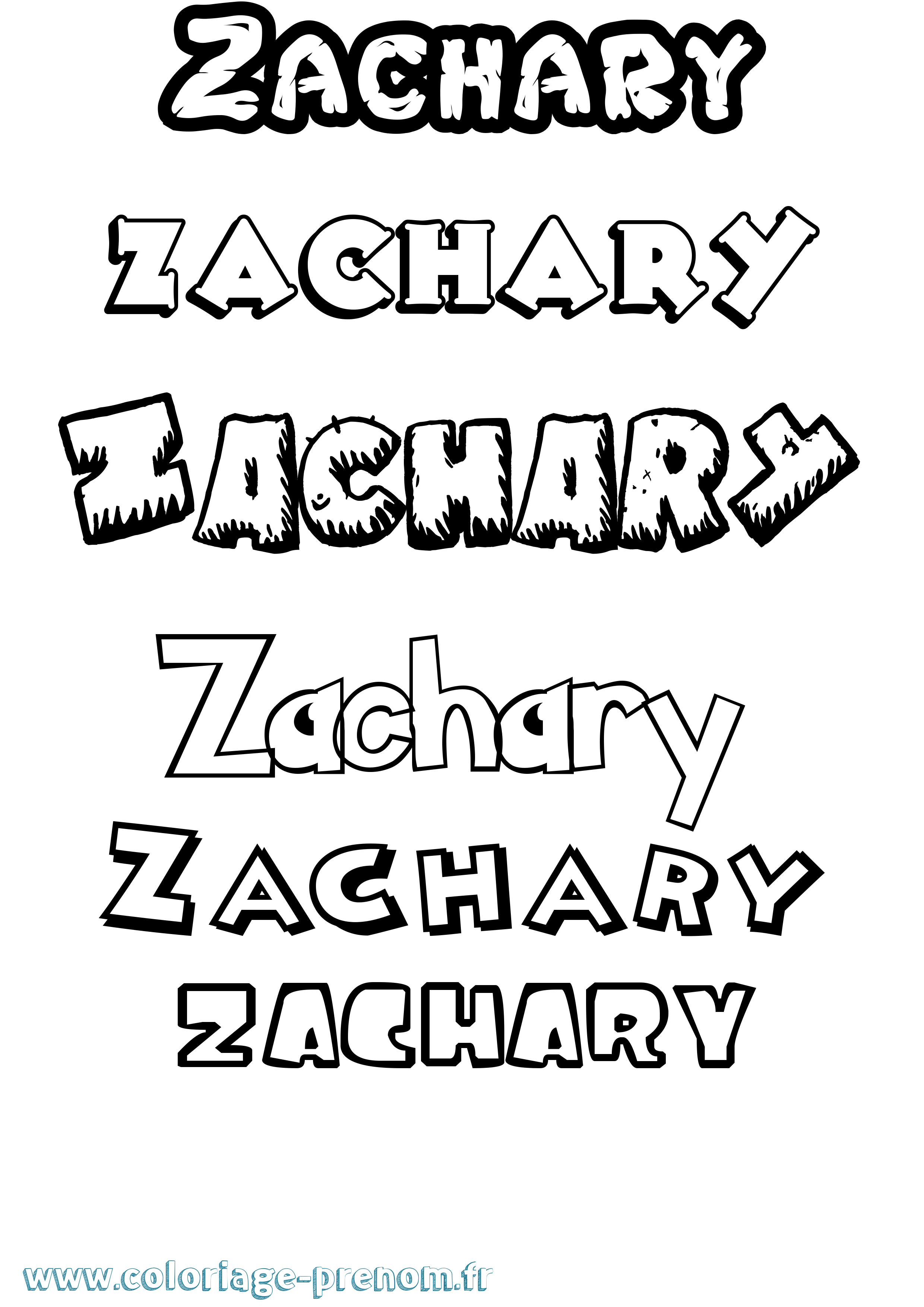 Coloriage prénom Zachary