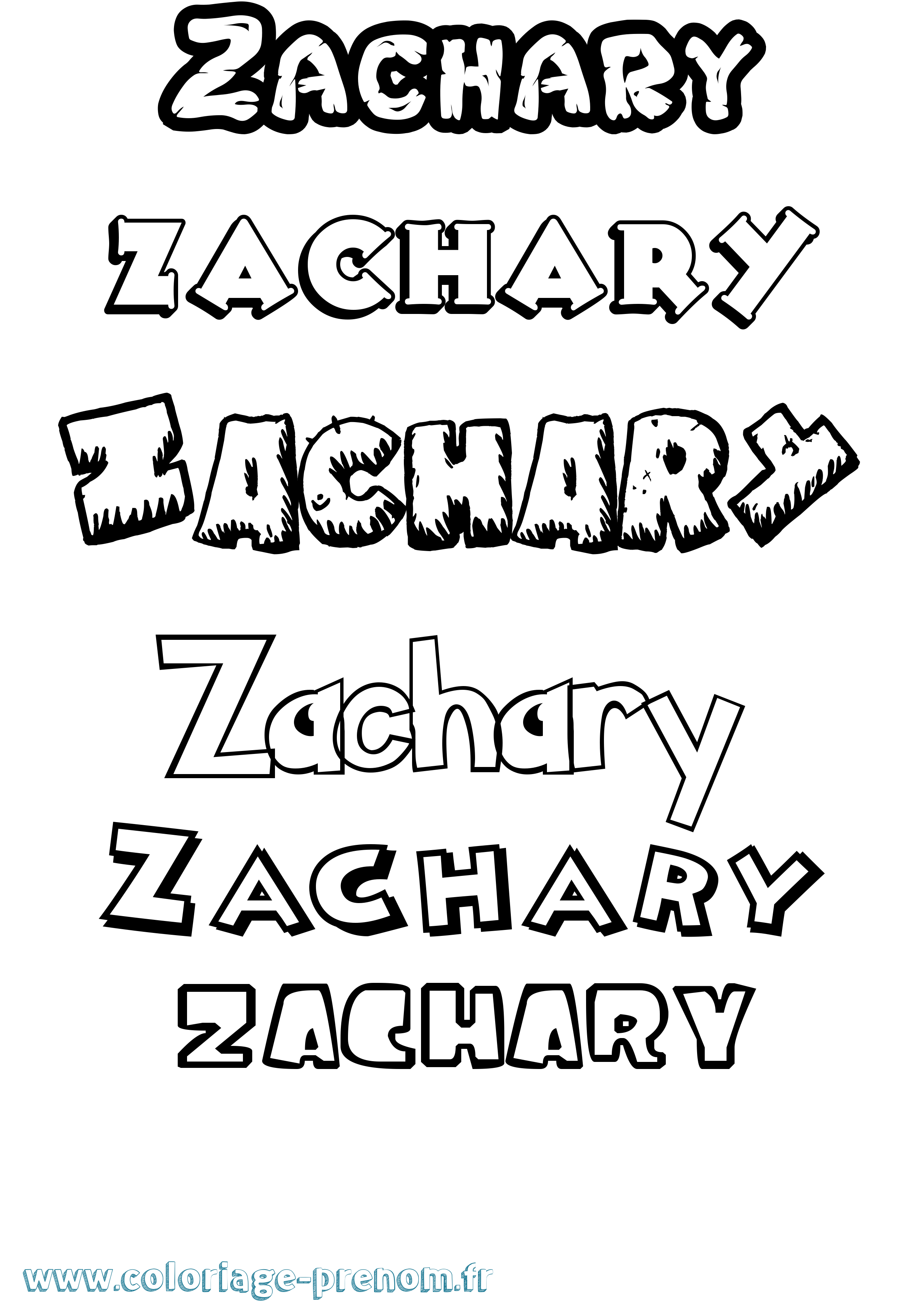 Coloriage Zachary Coloriage prénom Zachary