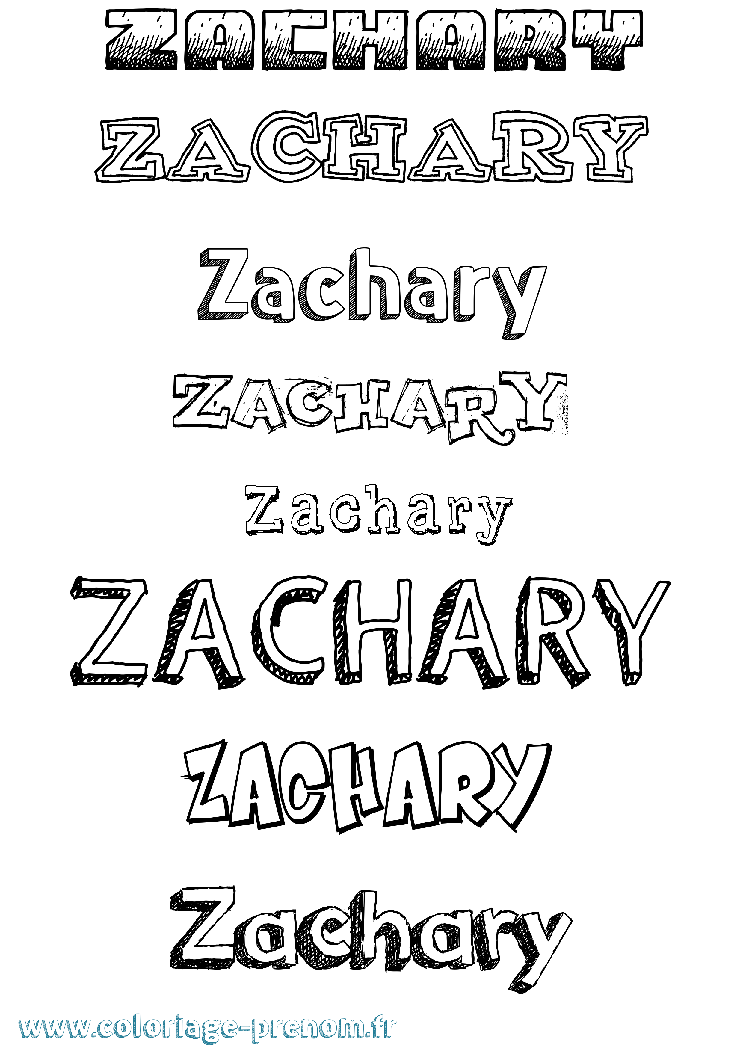 Coloriage Zachary Coloriage prénom Zachary