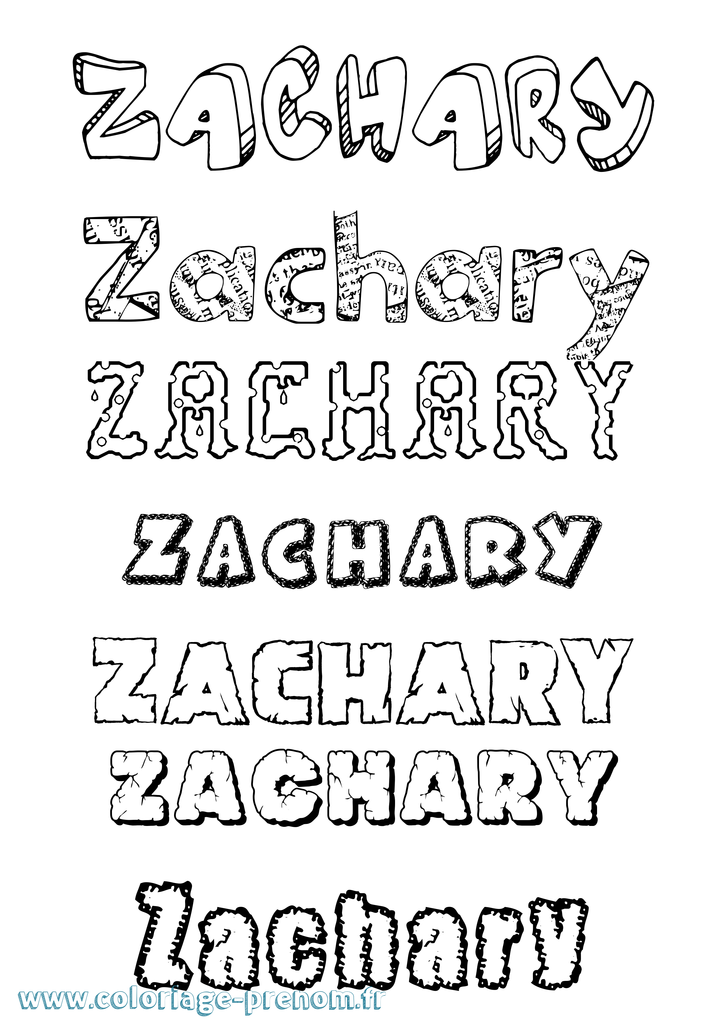 Coloriage Zachary Coloriage prénom Zachary