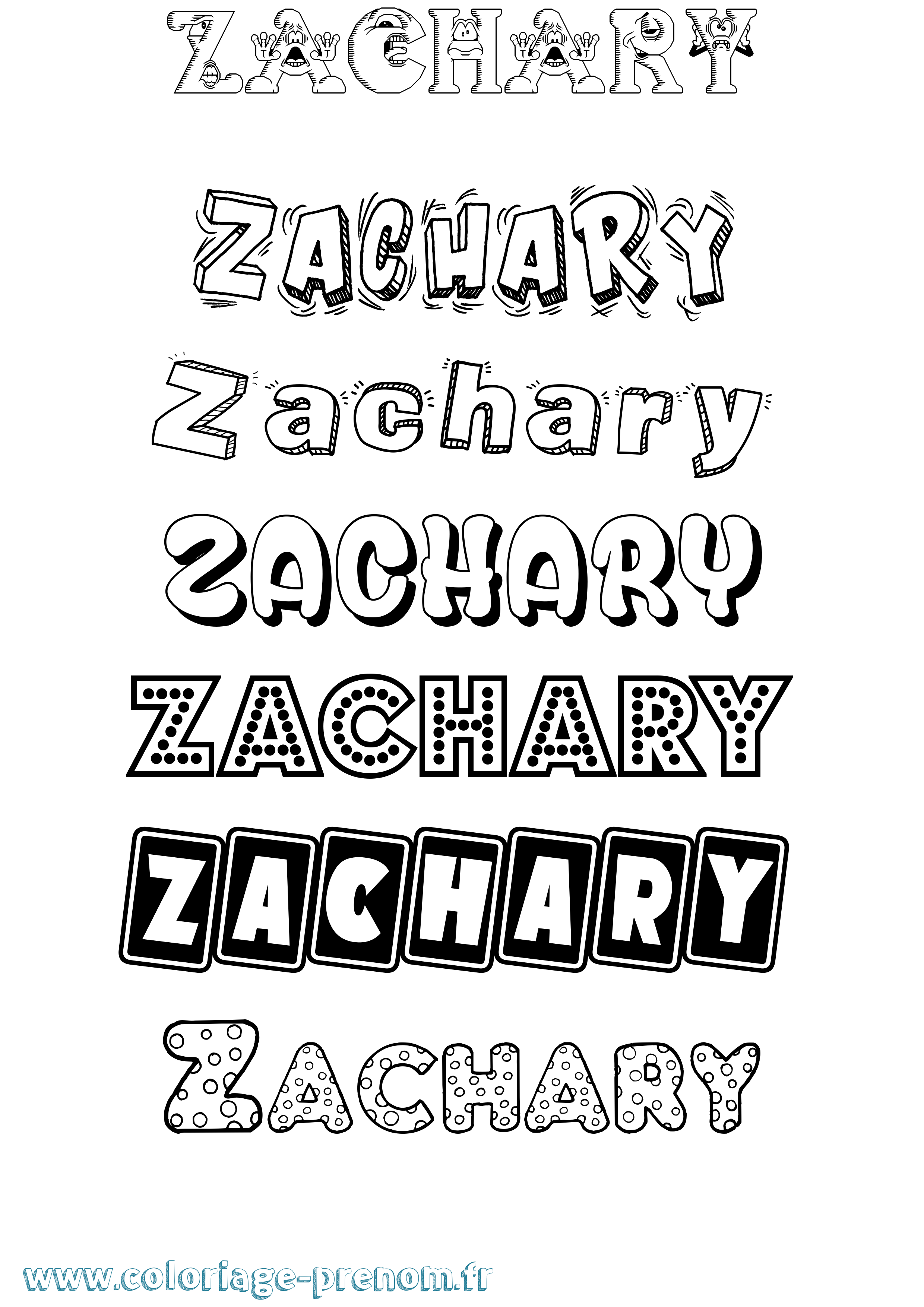 Coloriage Zachary Coloriage prénom Zachary