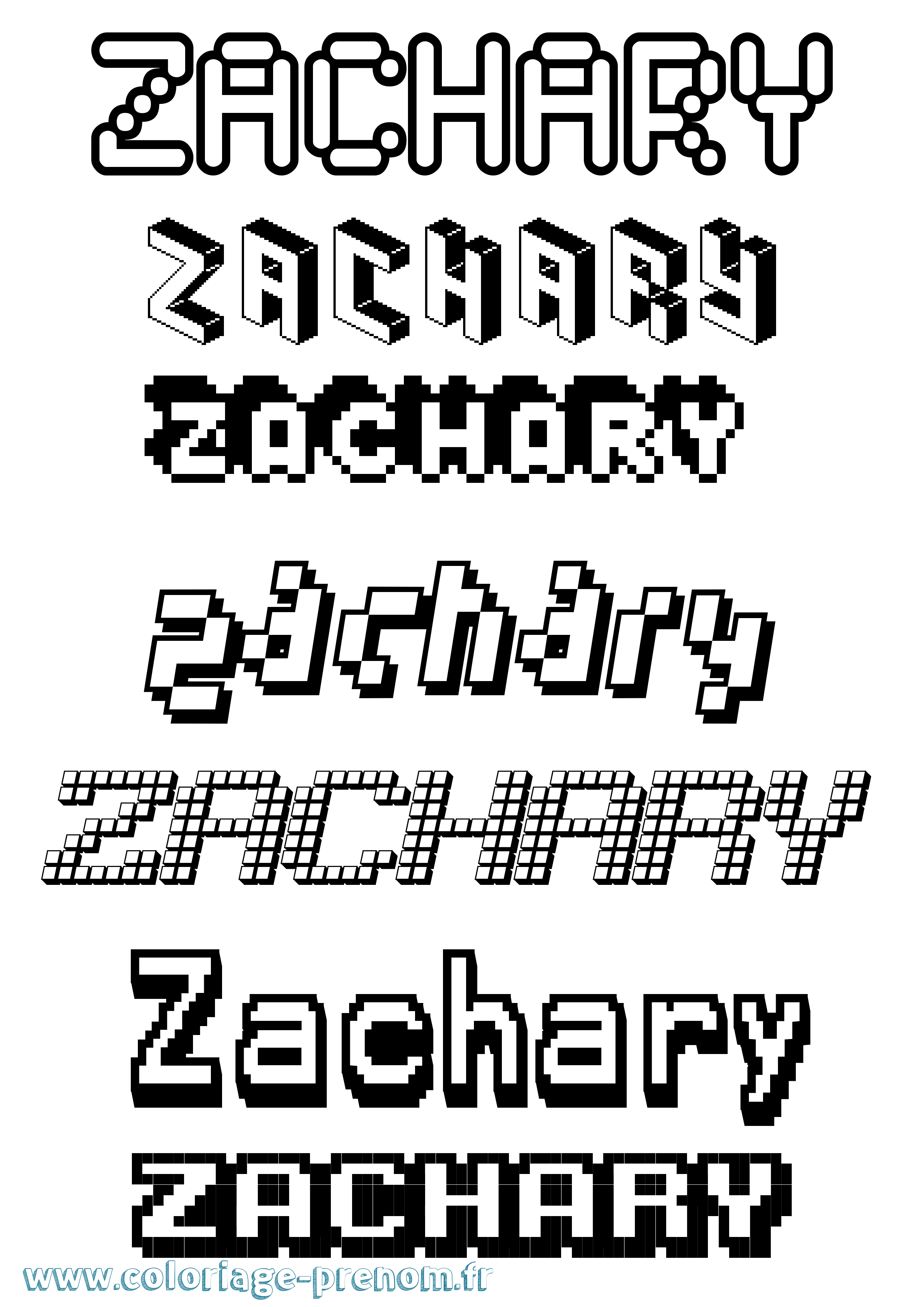 Coloriage Zachary Coloriage prénom Zachary