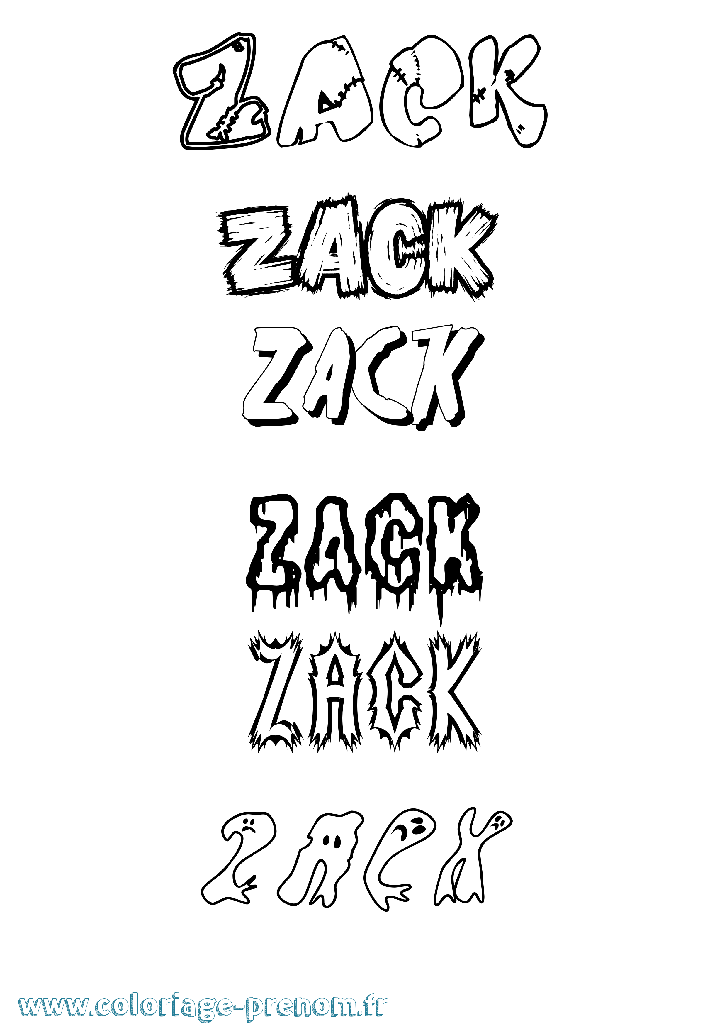 Coloriage Zack Frisson Coloriage prénom Zack Frisson