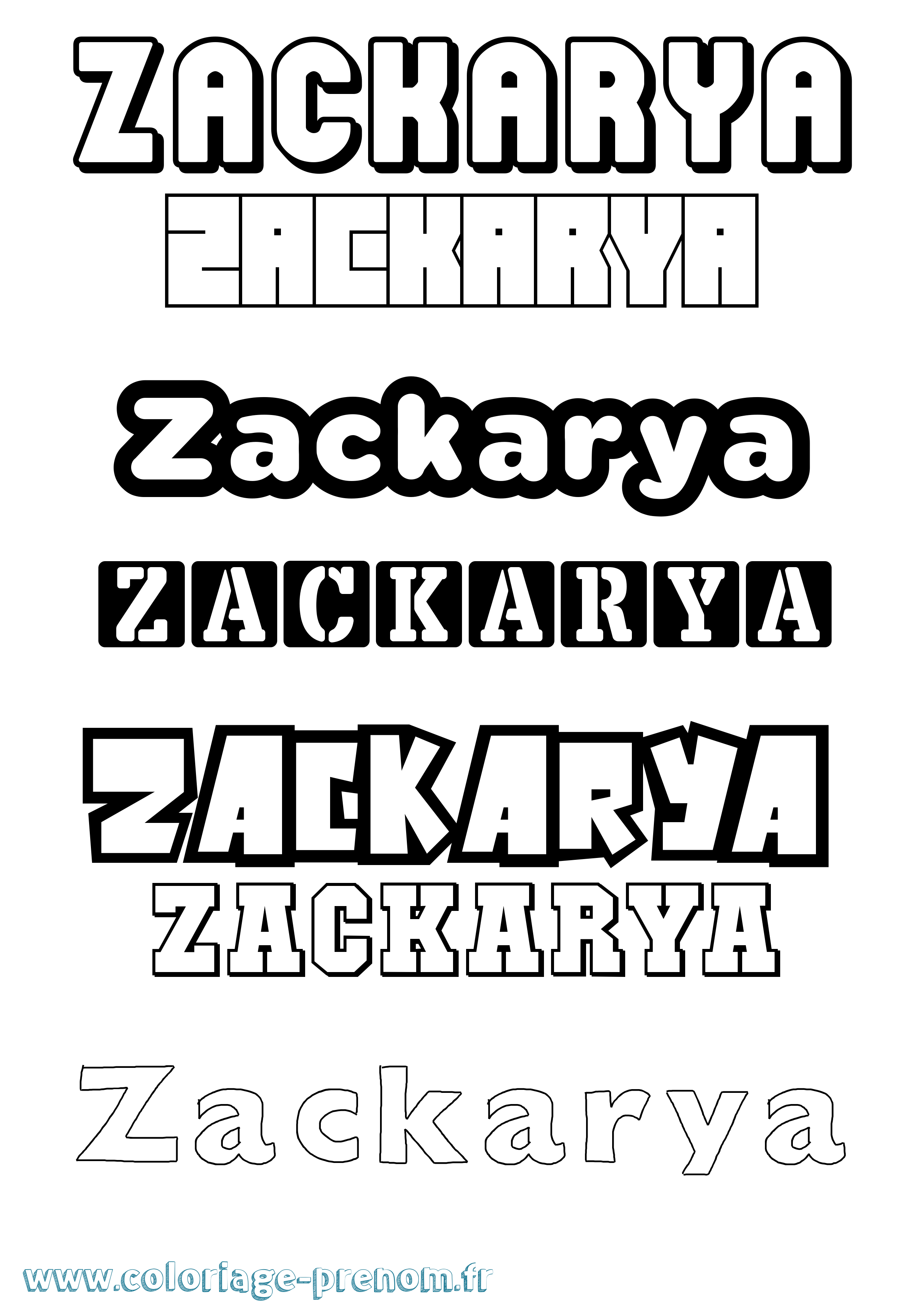 Coloriage Zackarya Simple Coloriage prénom Zackarya Simple