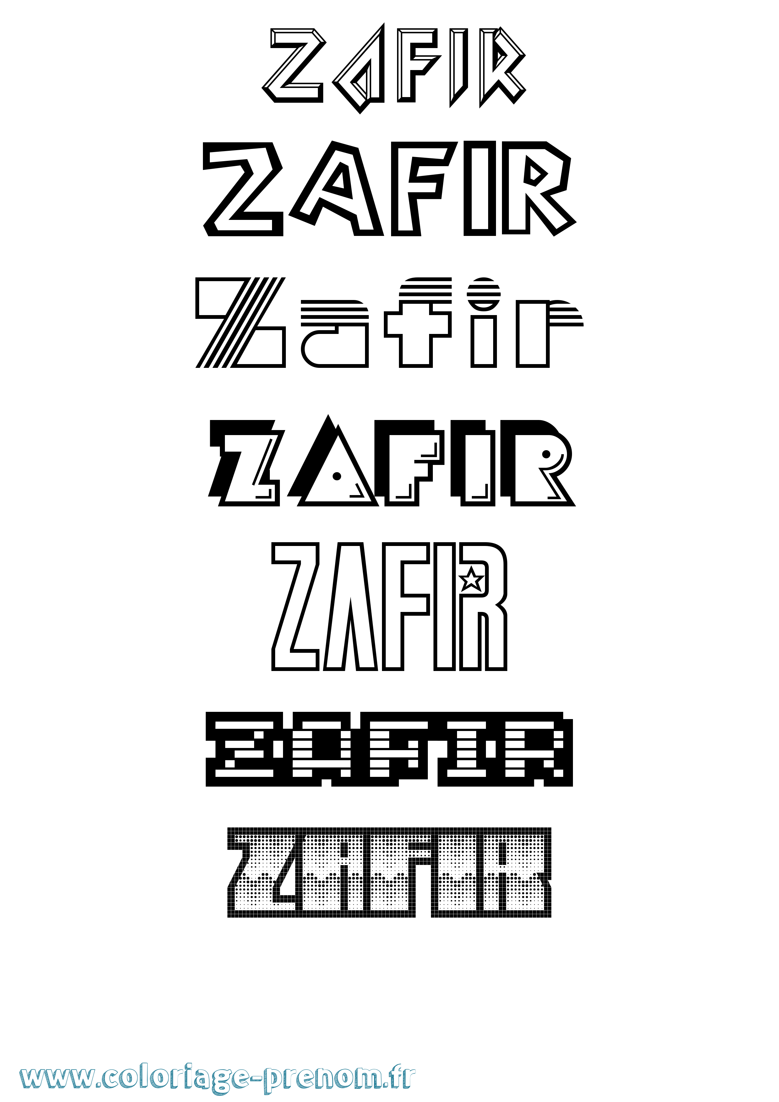 Coloriage Zafir Jeux Vidéos Coloriage prénom Zafir Jeux Vidéos