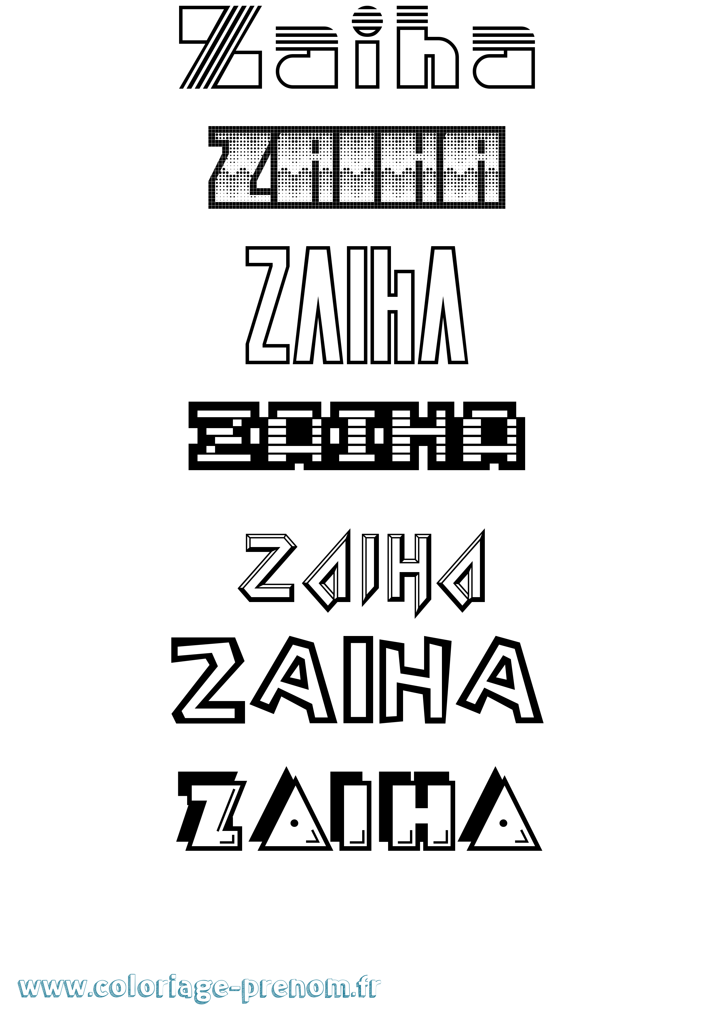 Coloriage Zaiha Jeux Vidéos Coloriage prénom Zaiha Jeux Vidéos