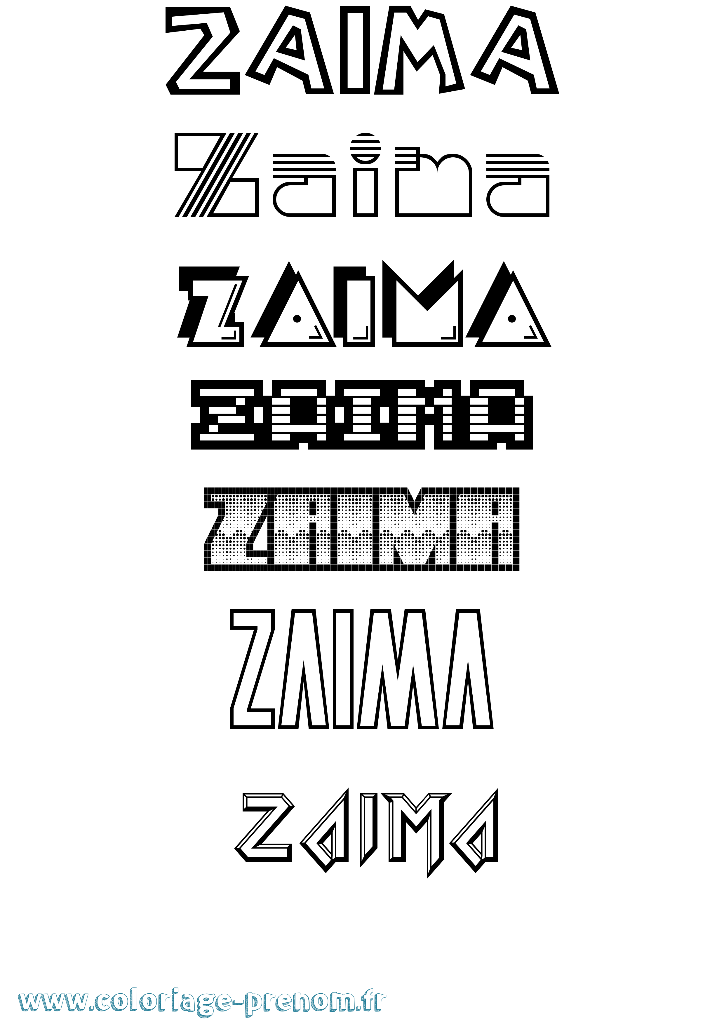 Coloriage Zaima Jeux Vidéos Coloriage prénom Zaima Jeux Vidéos
