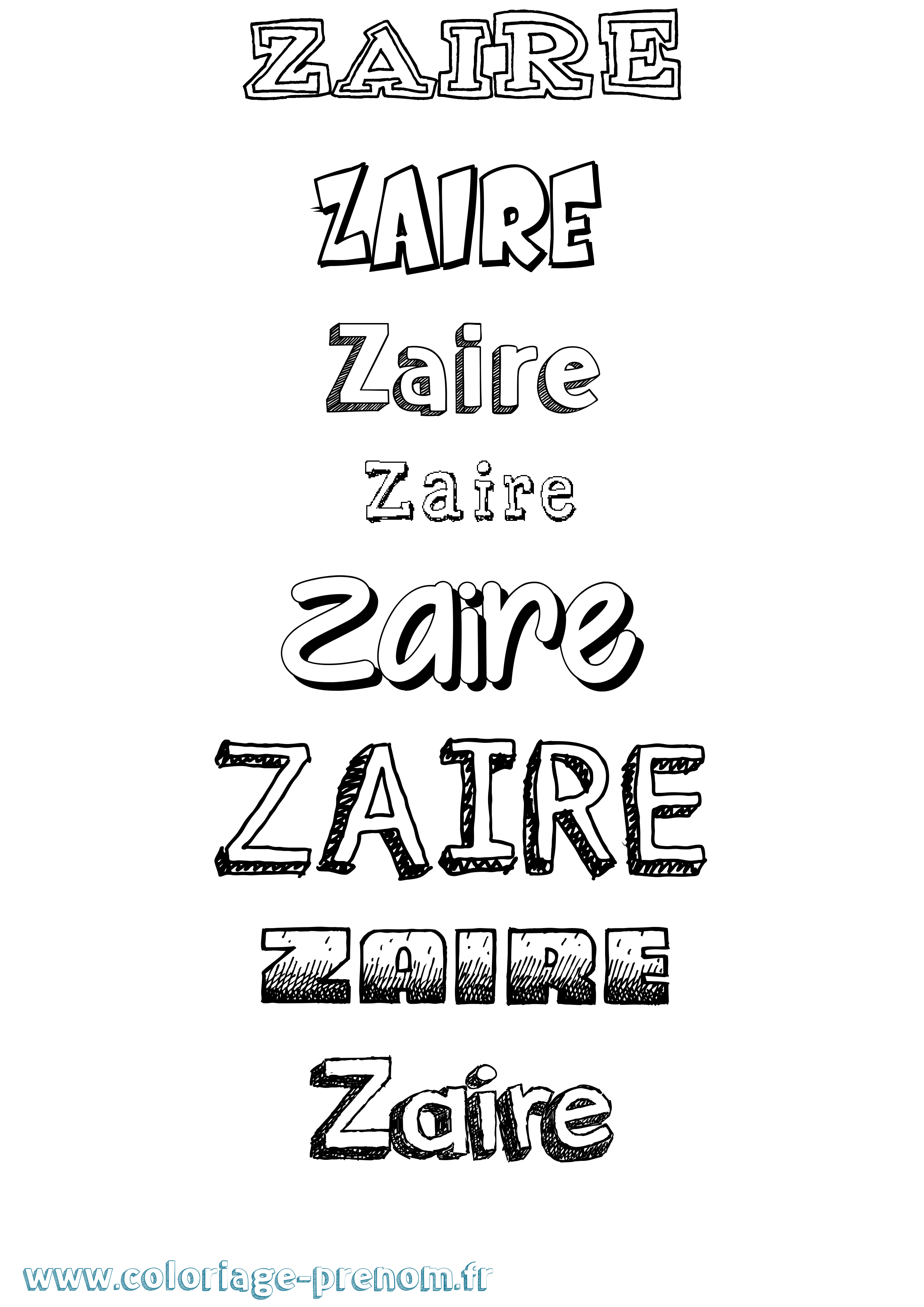 Coloriage Zaire Dessiné Coloriage prénom Zaire Dessiné