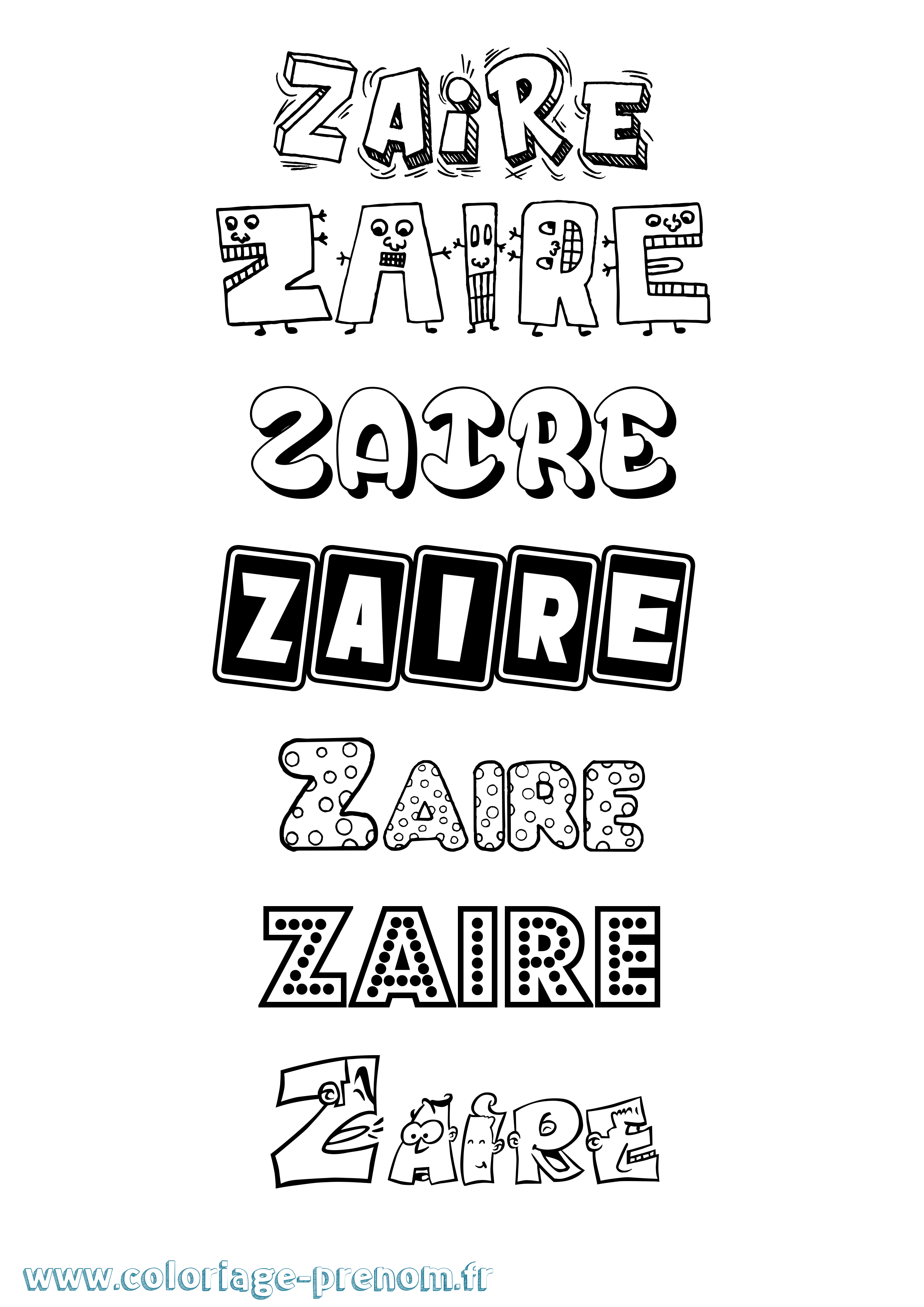 Coloriage Zaire Fun Coloriage prénom Zaire Fun