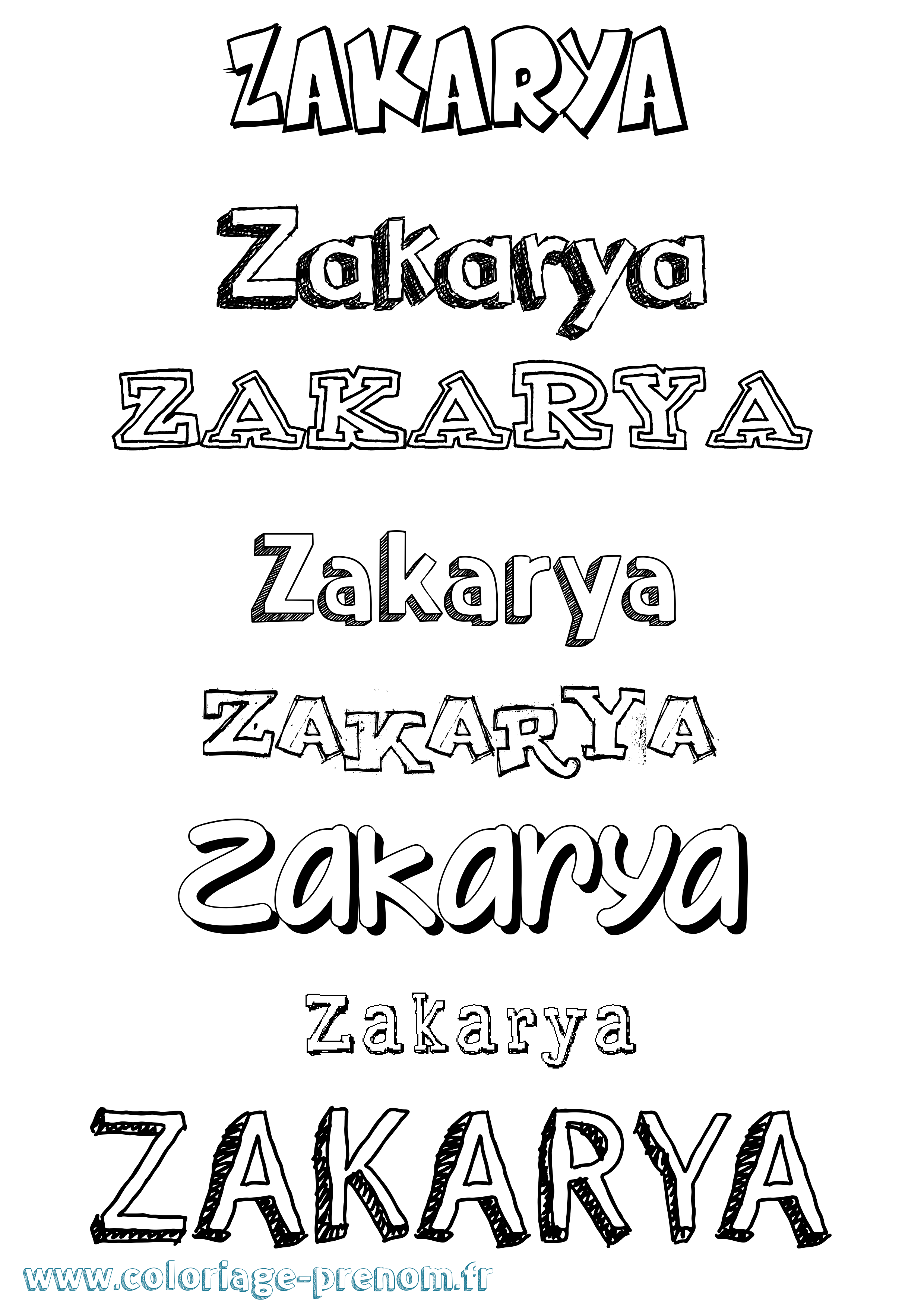 Coloriage Zakarya Coloriage prénom Zakarya