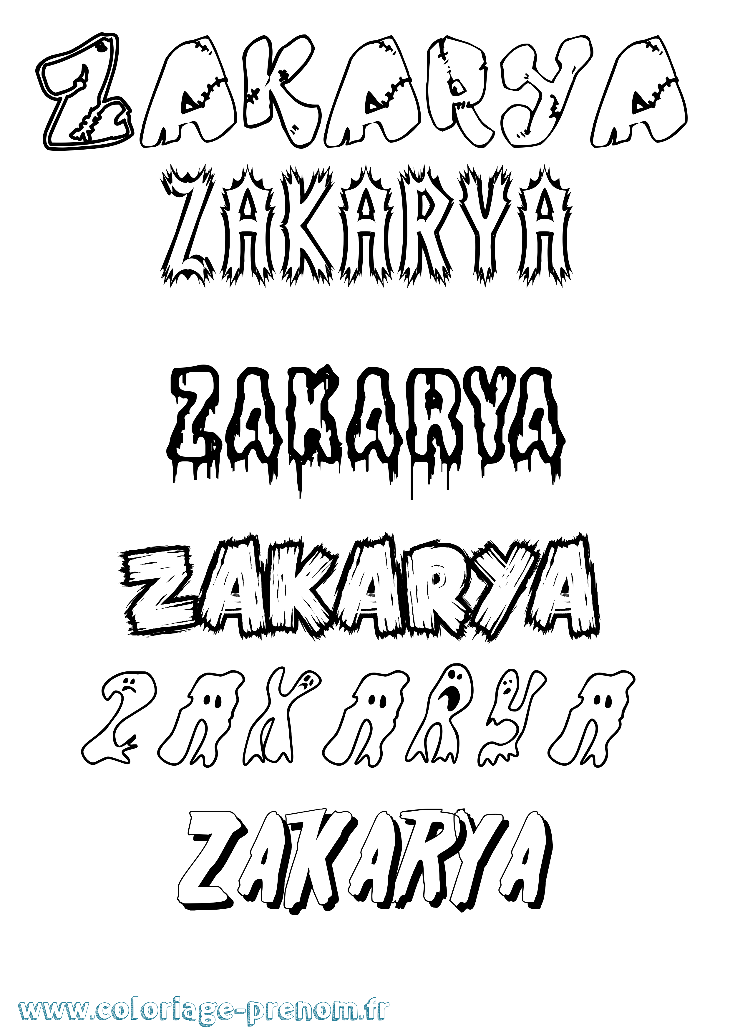 Coloriage Zakarya Coloriage prénom Zakarya