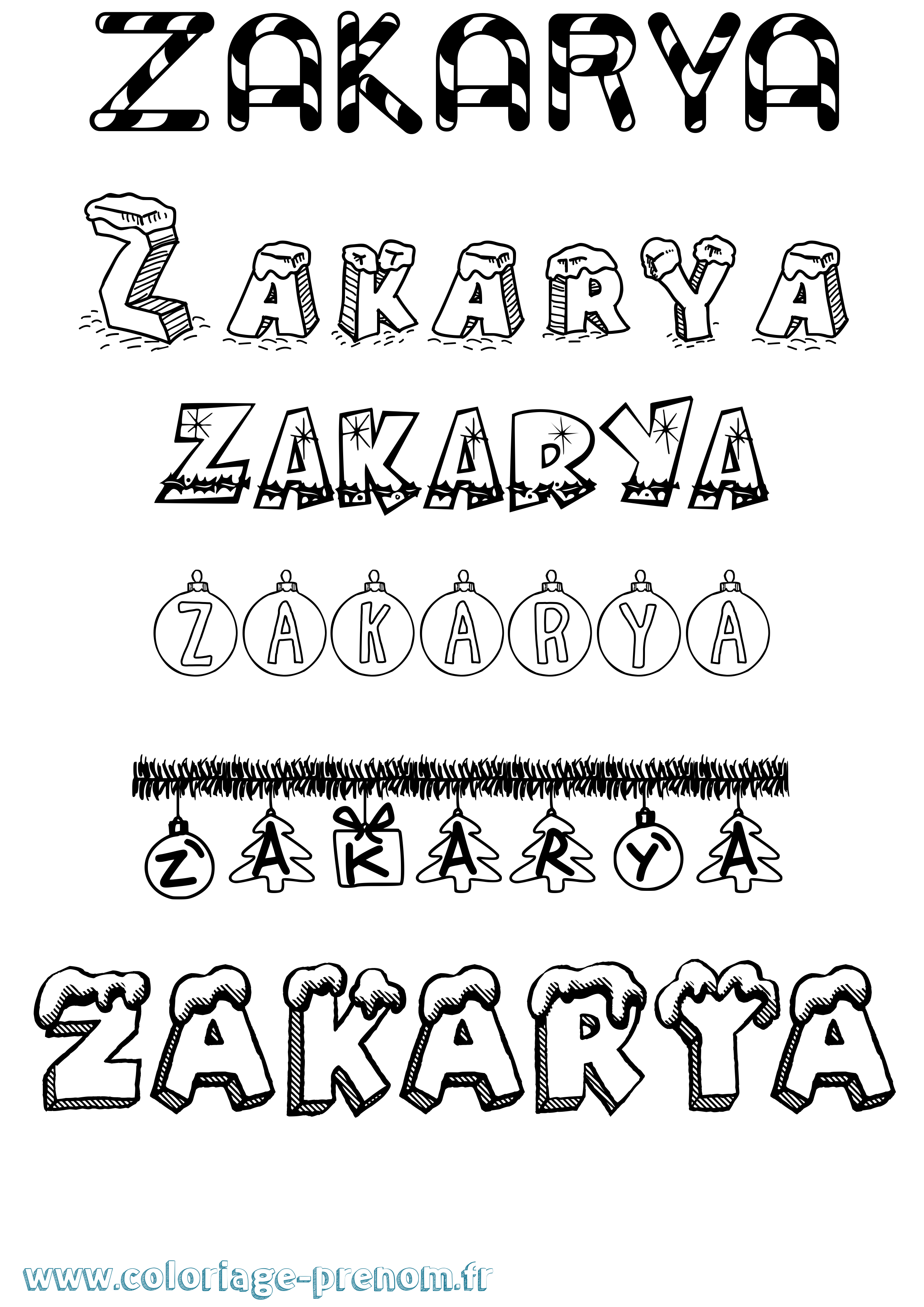 Coloriage Zakarya Coloriage prénom Zakarya