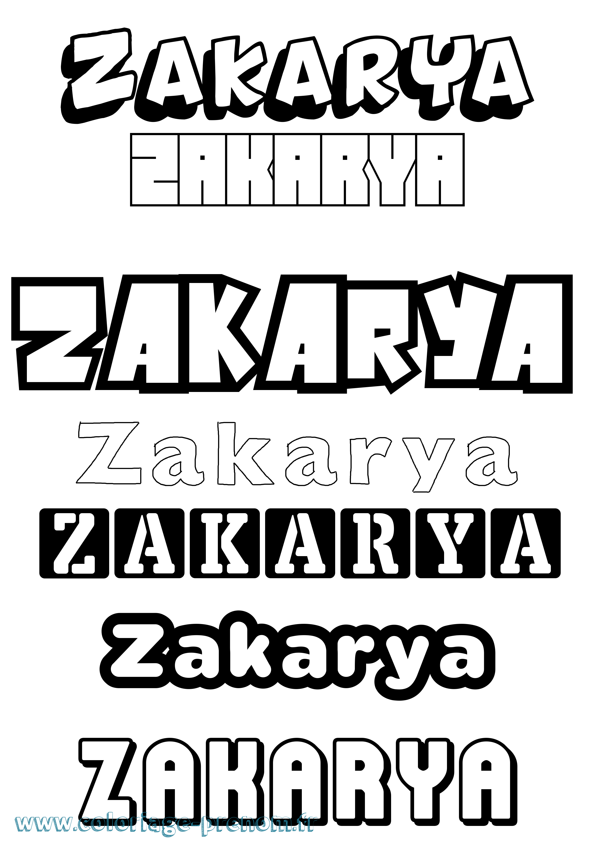 Coloriage Zakarya Coloriage prénom Zakarya