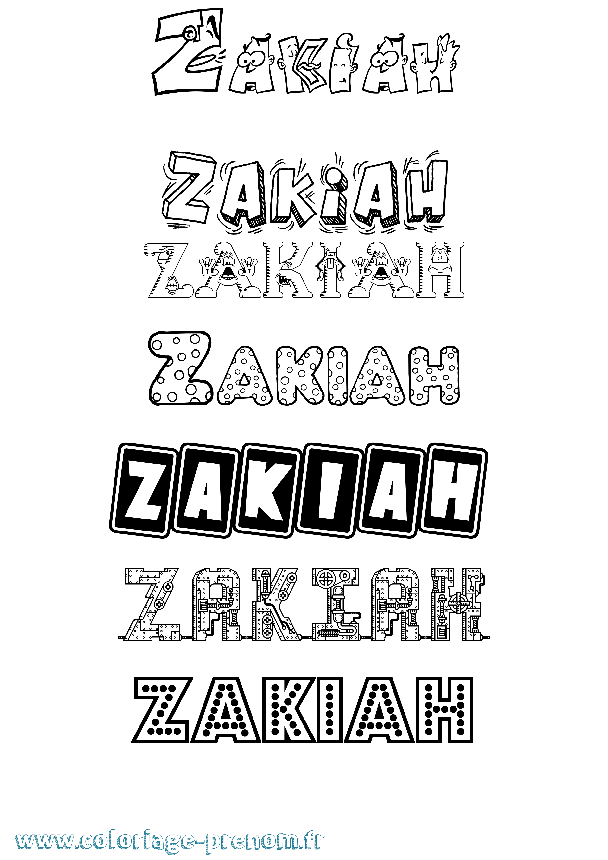 Coloriage Zakiah Fun Coloriage prénom Zakiah Fun