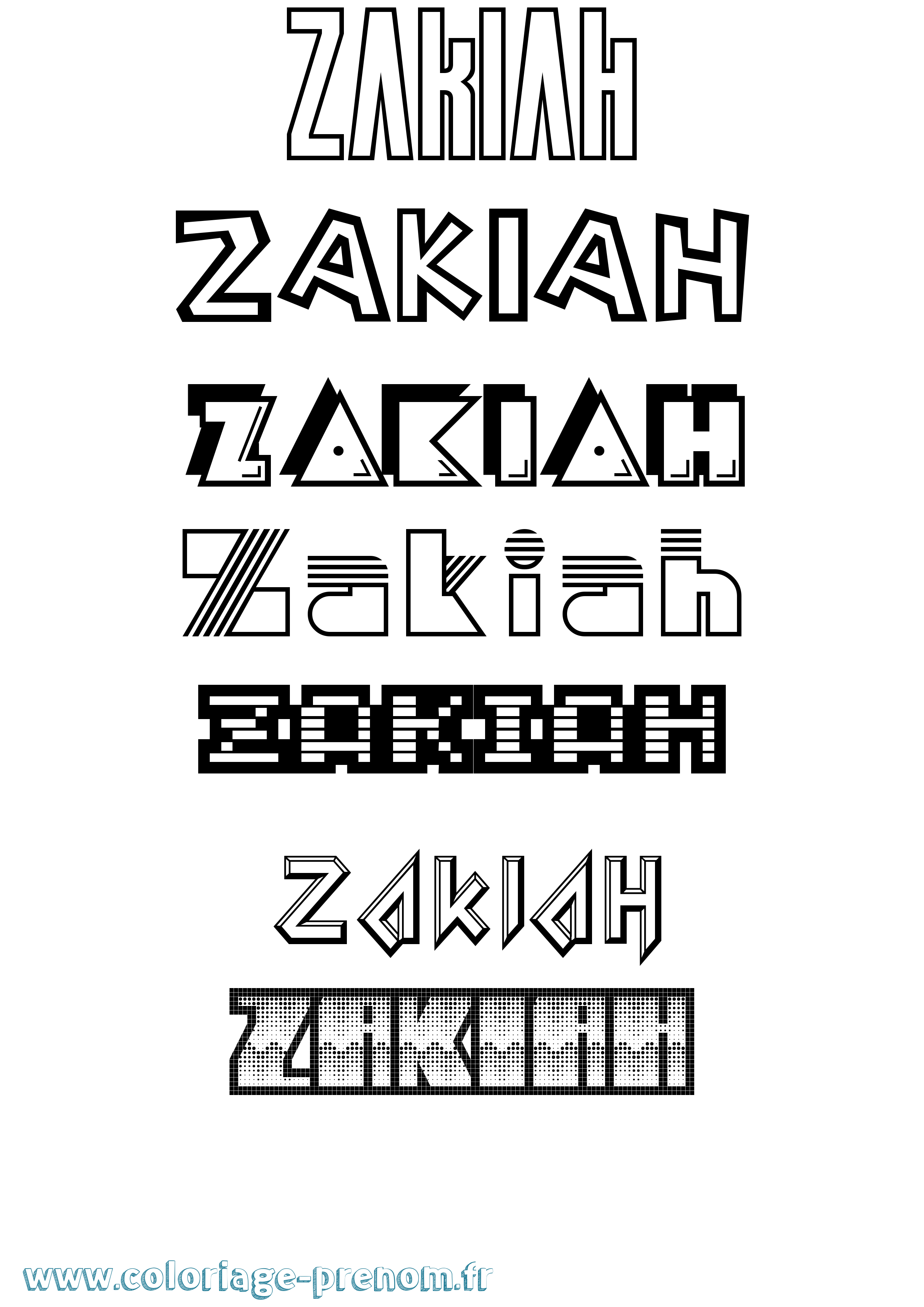 Coloriage Zakiah Jeux Vidéos Coloriage prénom Zakiah Jeux Vidéos