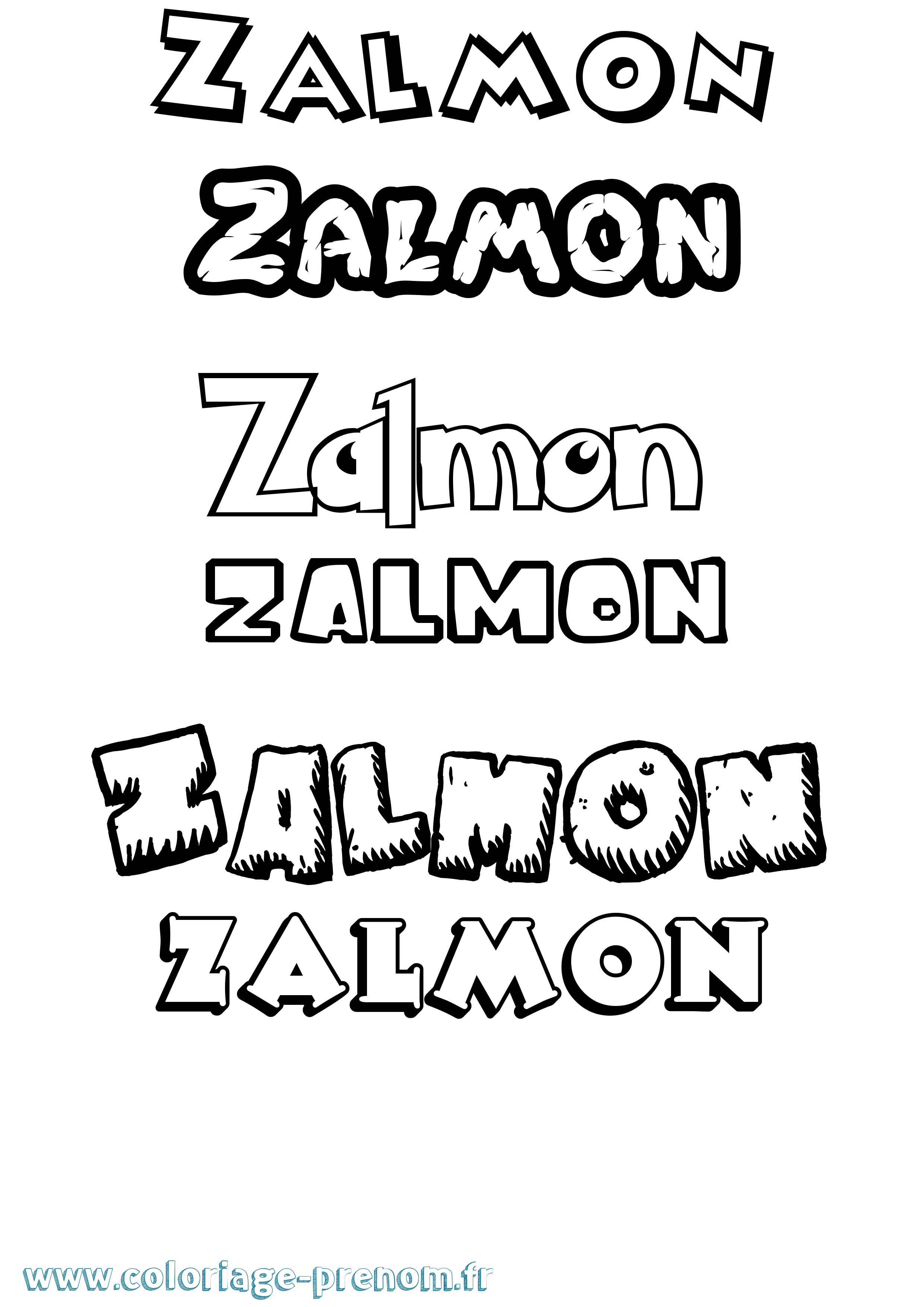 Coloriage prénom Zalmon Dessin Animé