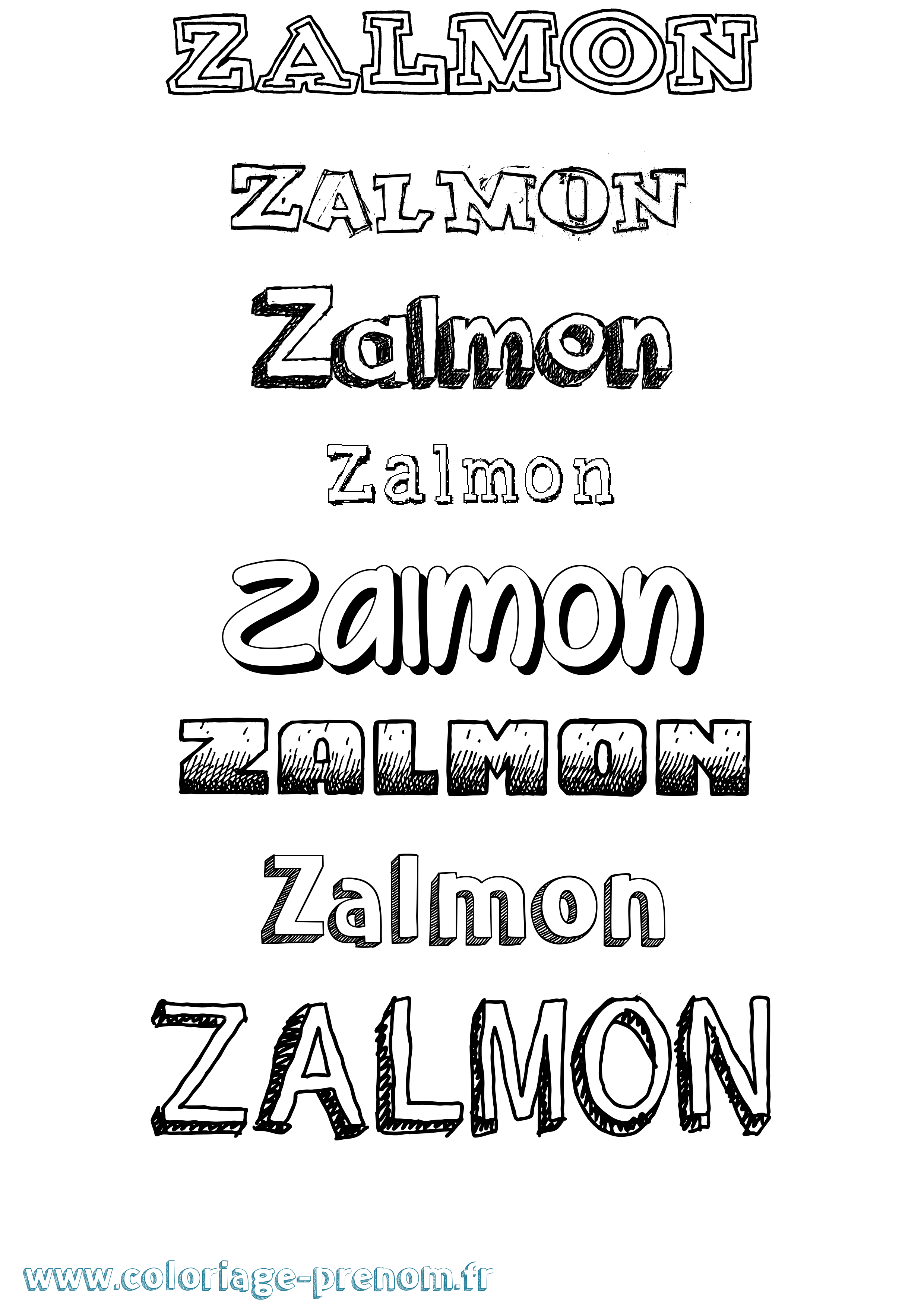 Coloriage prénom Zalmon Dessiné