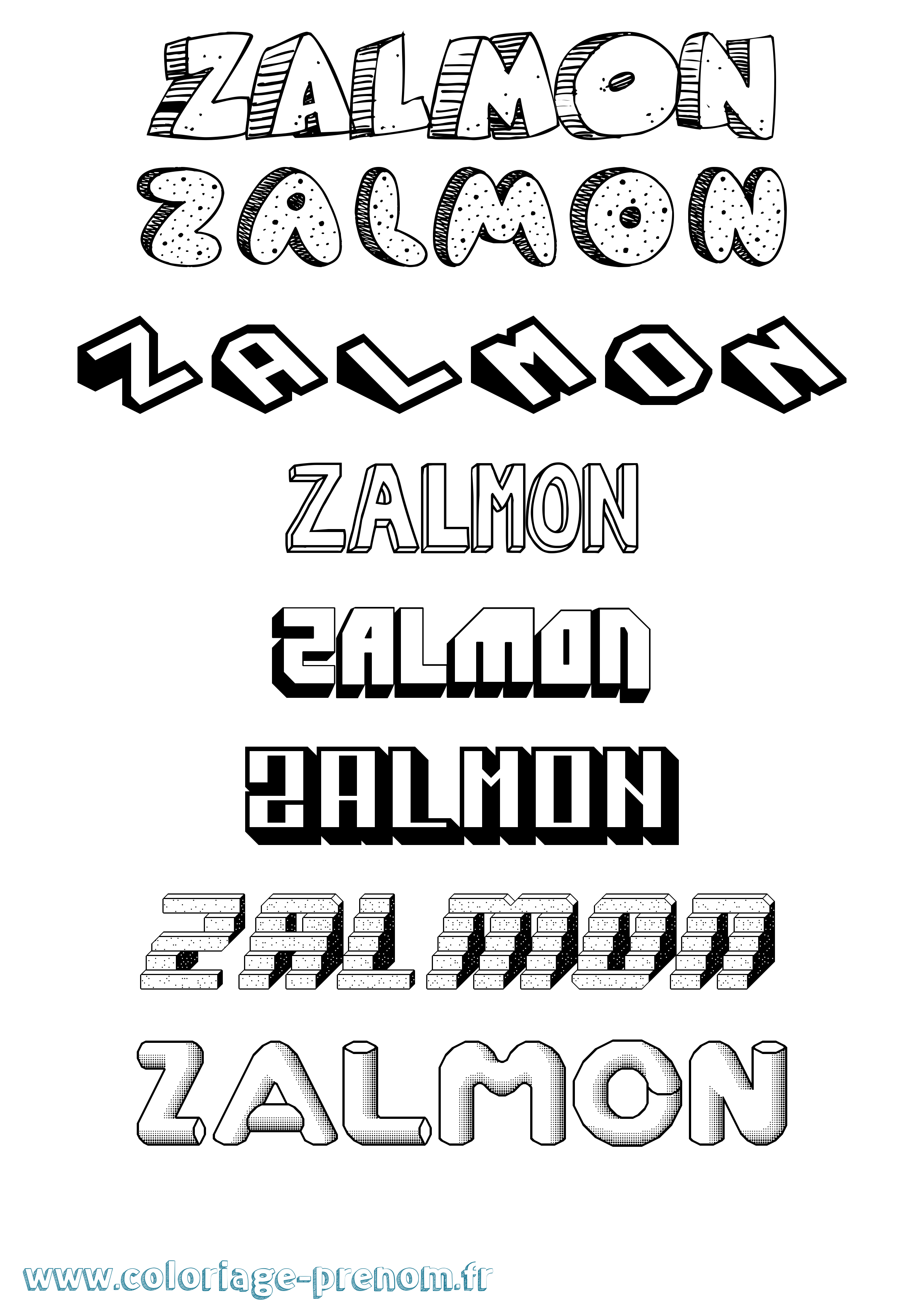 Coloriage prénom Zalmon Effet 3D