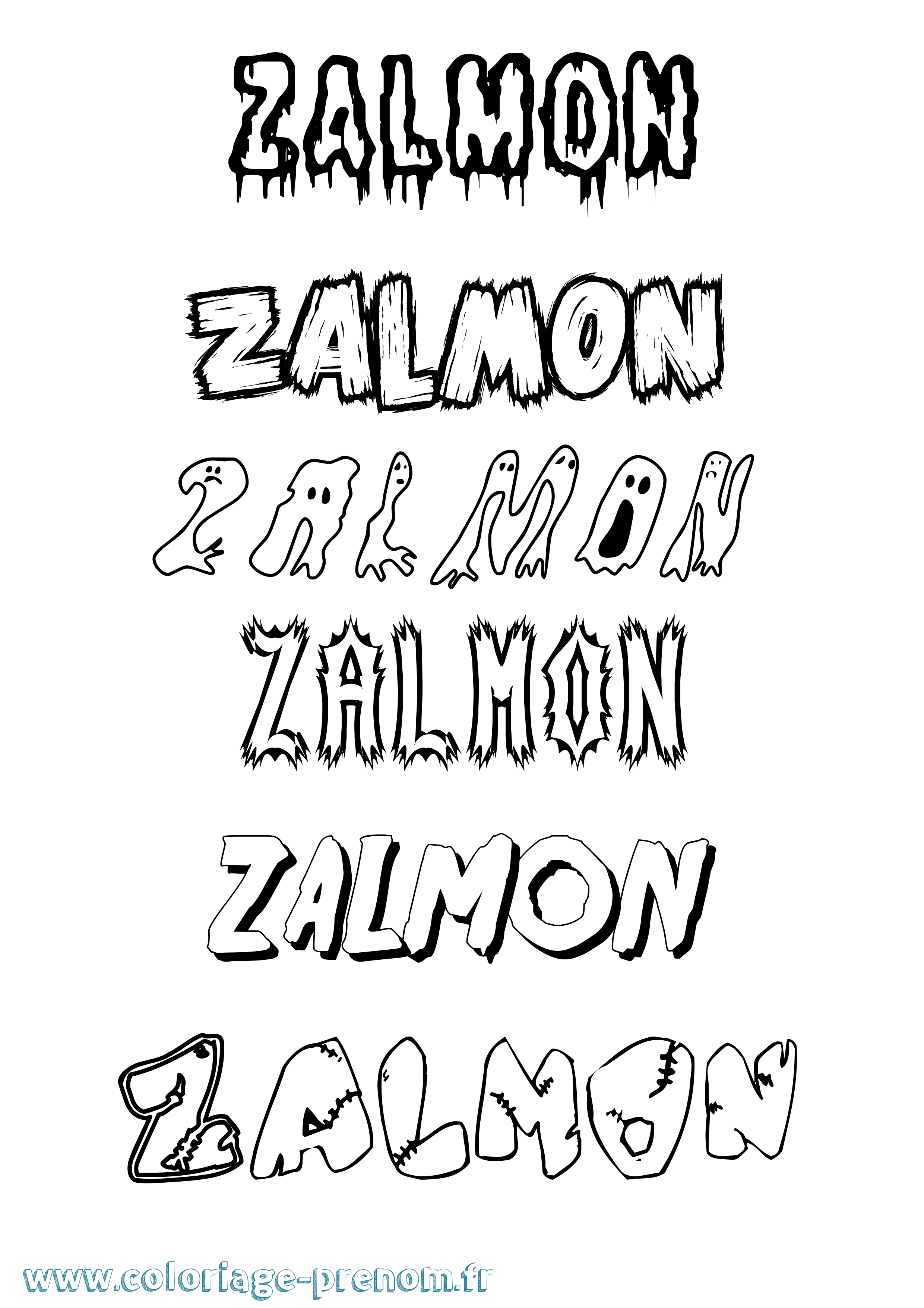 Coloriage prénom Zalmon Frisson