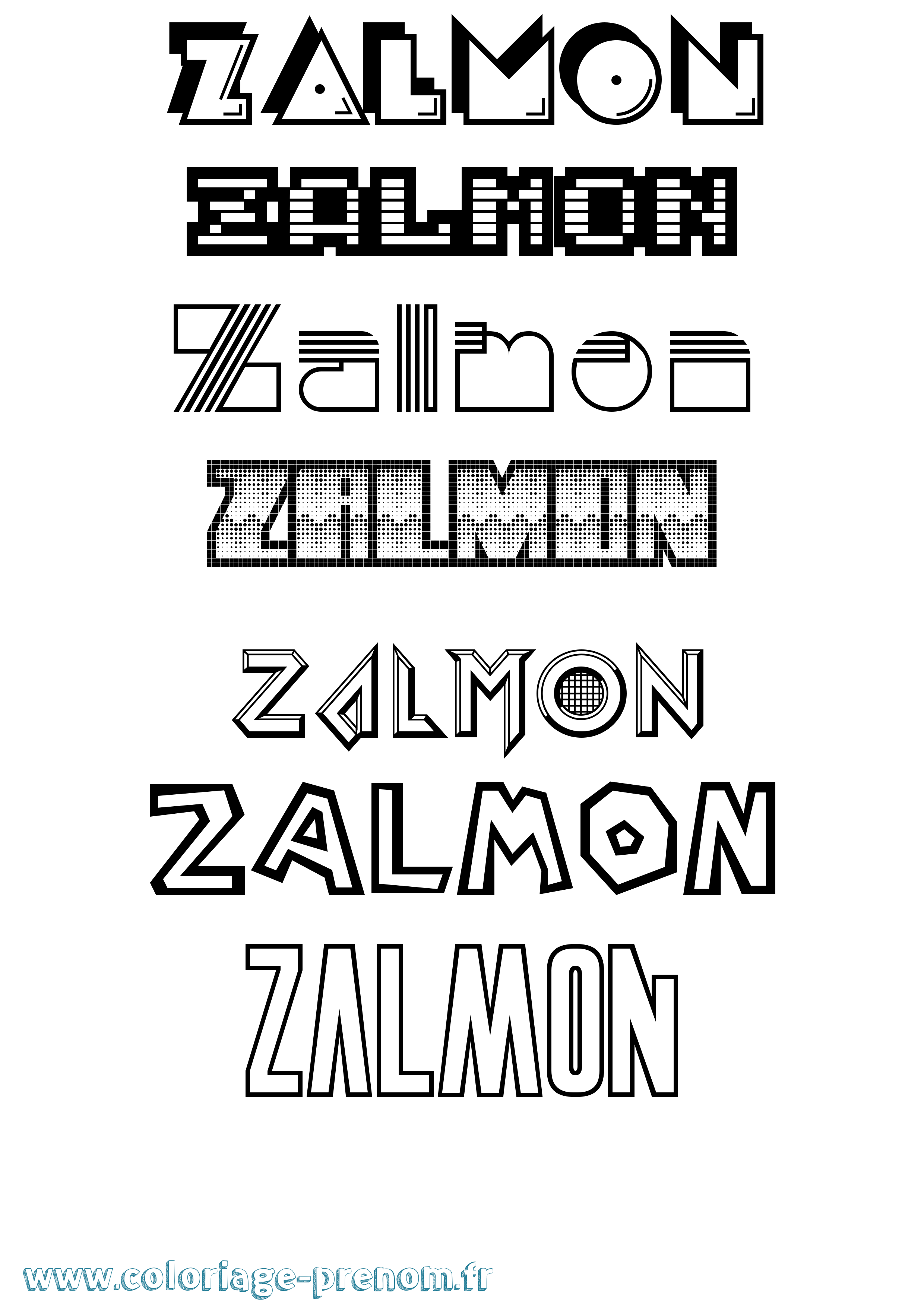 Coloriage prénom Zalmon Jeux Vidéos