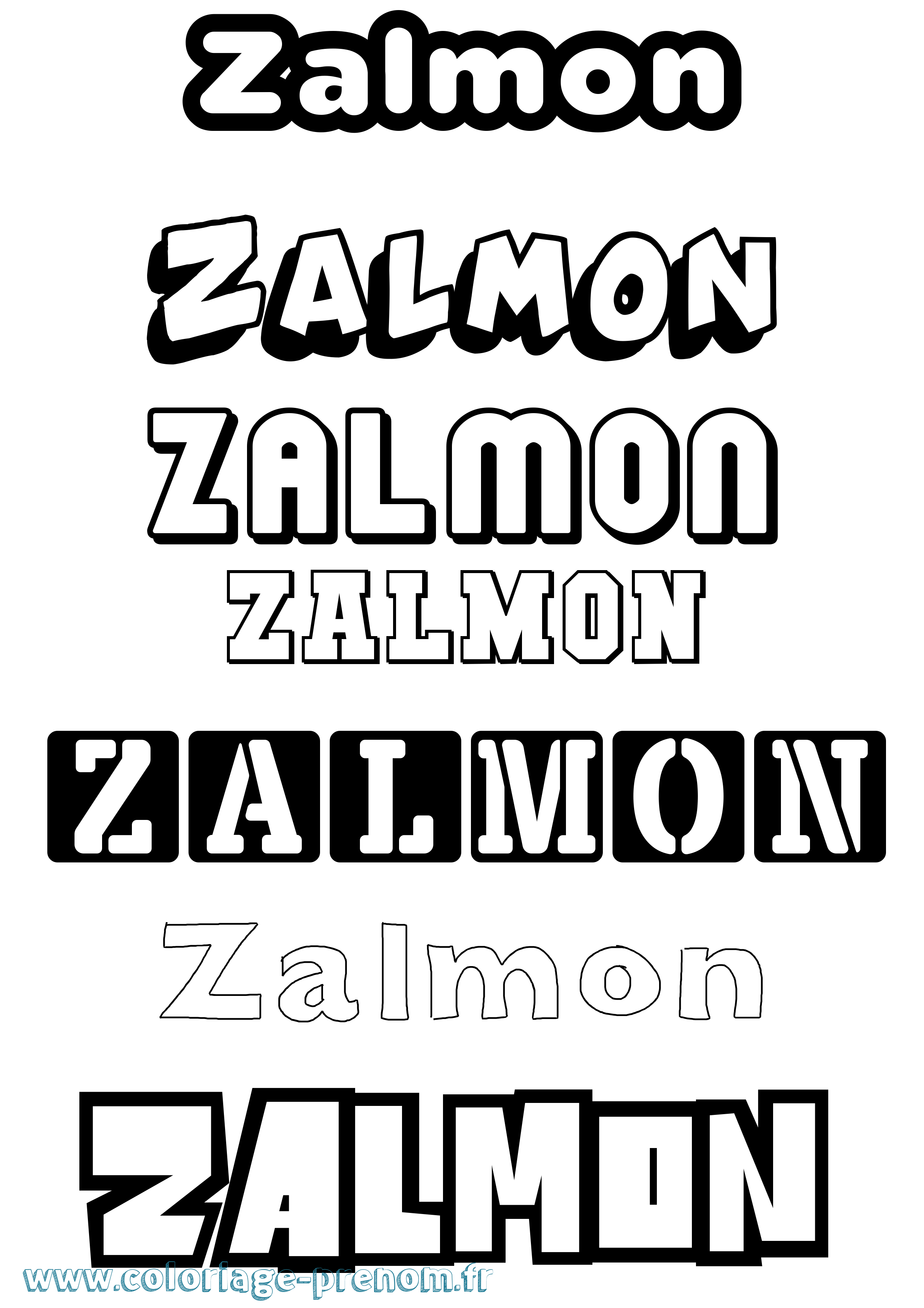 Coloriage prénom Zalmon Simple