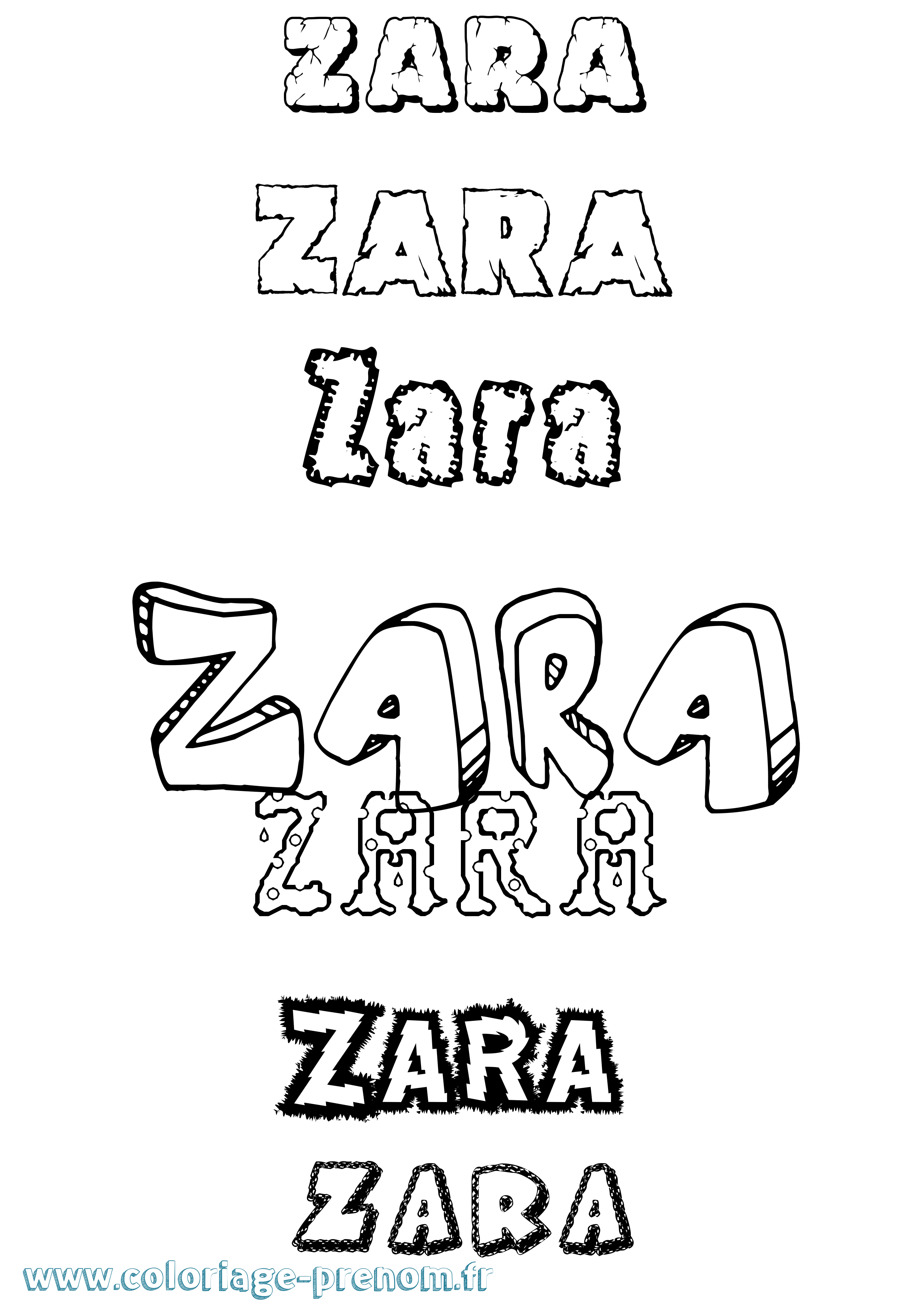 Coloriage prénom Zara