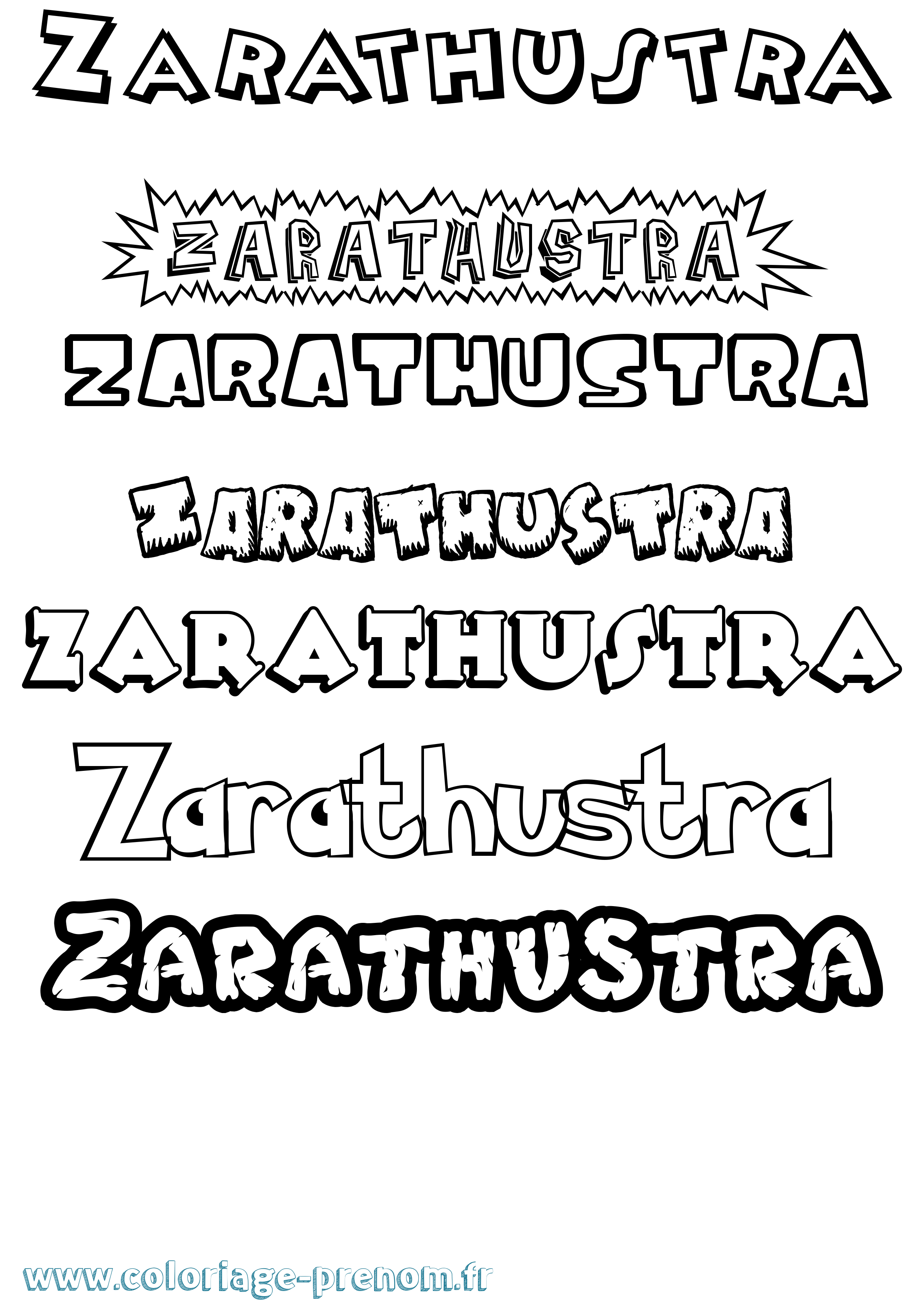 Coloriage Zarathustra Dessin Animé Coloriage prénom Zarathustra Dessin Animé