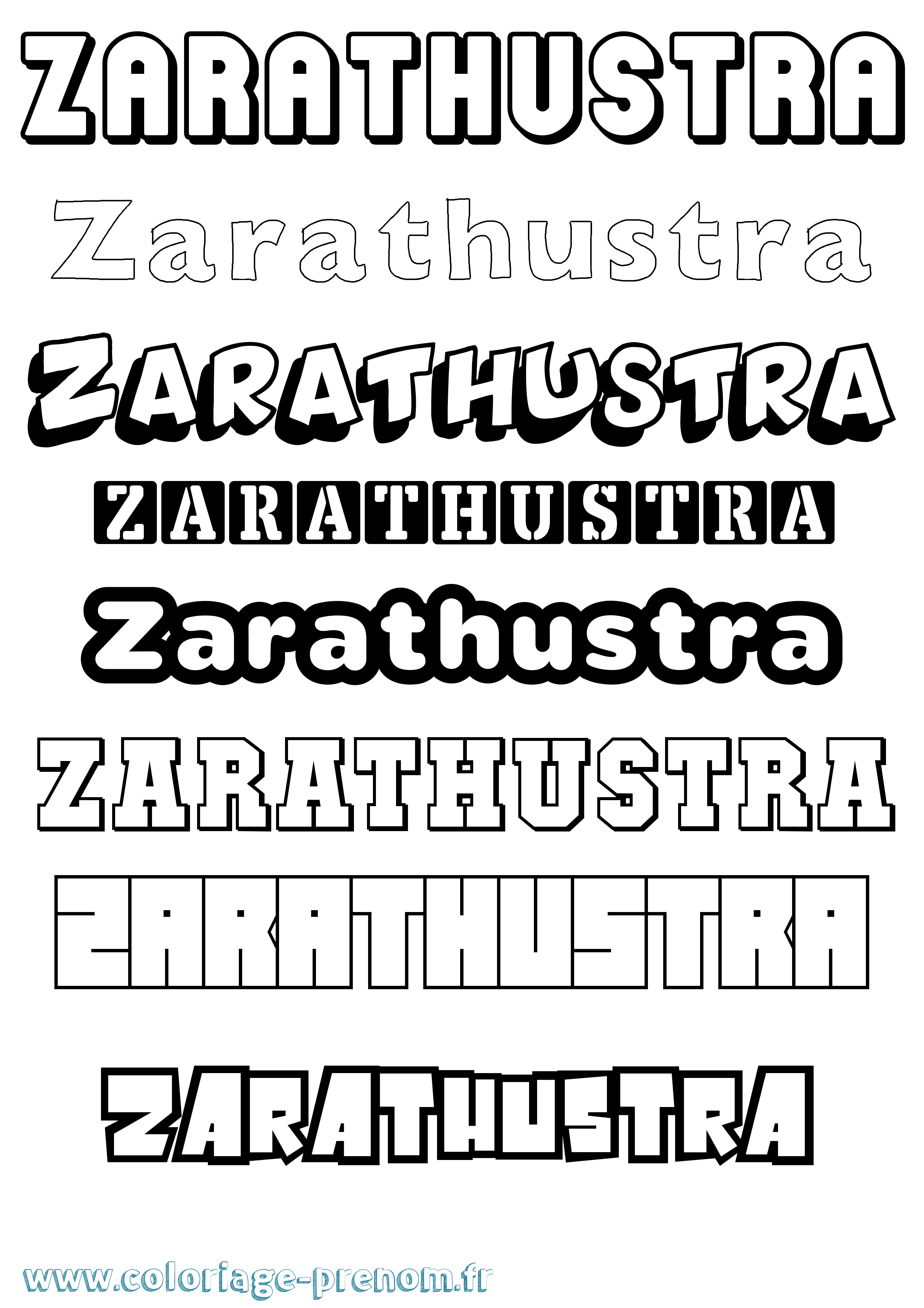Coloriage Zarathustra Simple Coloriage prénom Zarathustra Simple