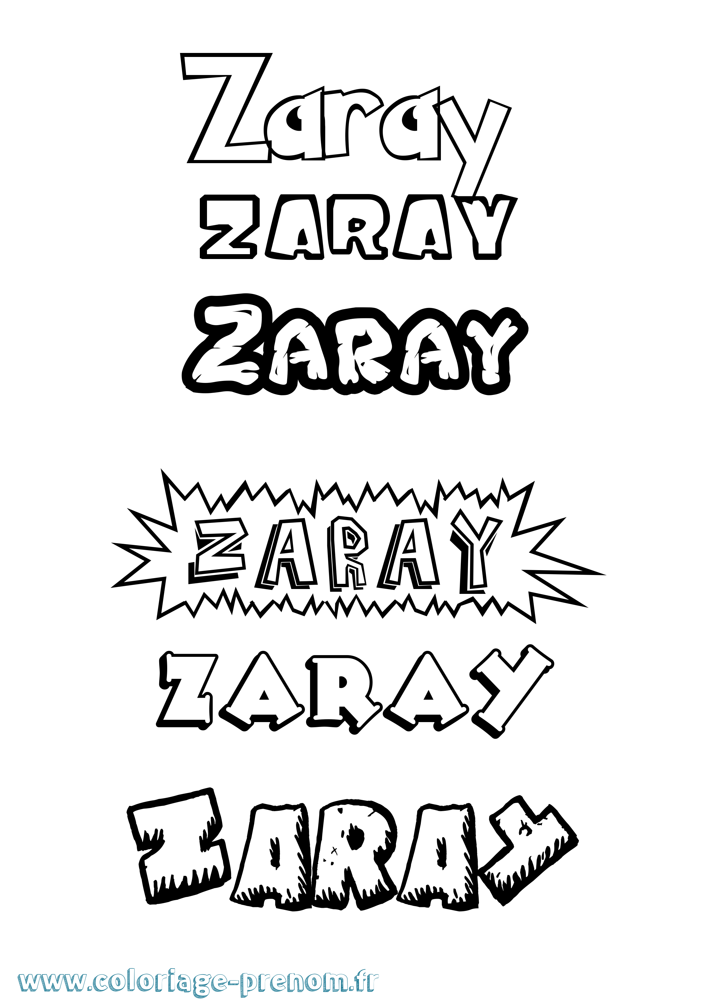 Coloriage Zaray Dessin Animé Coloriage prénom Zaray Dessin Animé