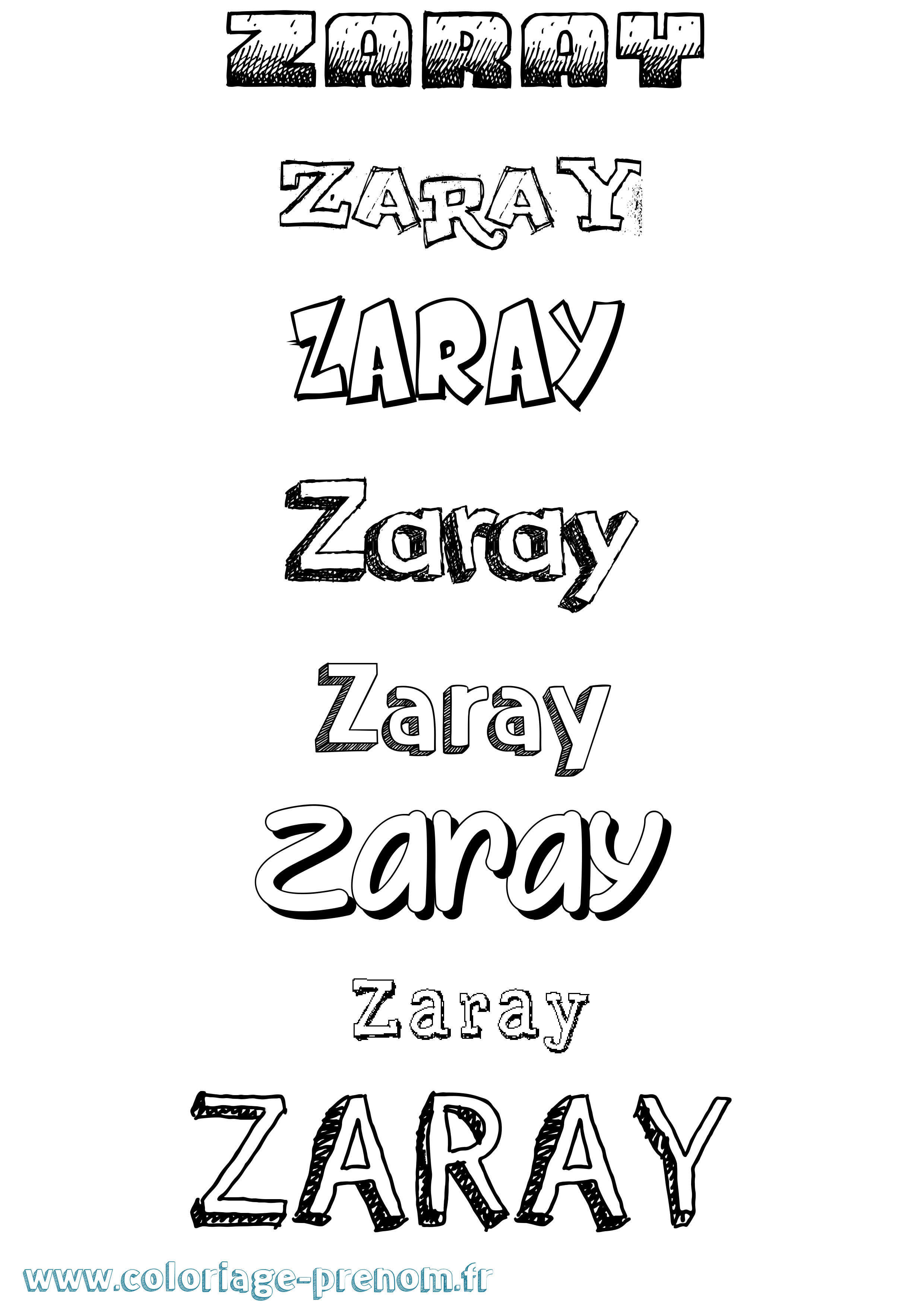 Coloriage Zaray Dessiné Coloriage prénom Zaray Dessiné