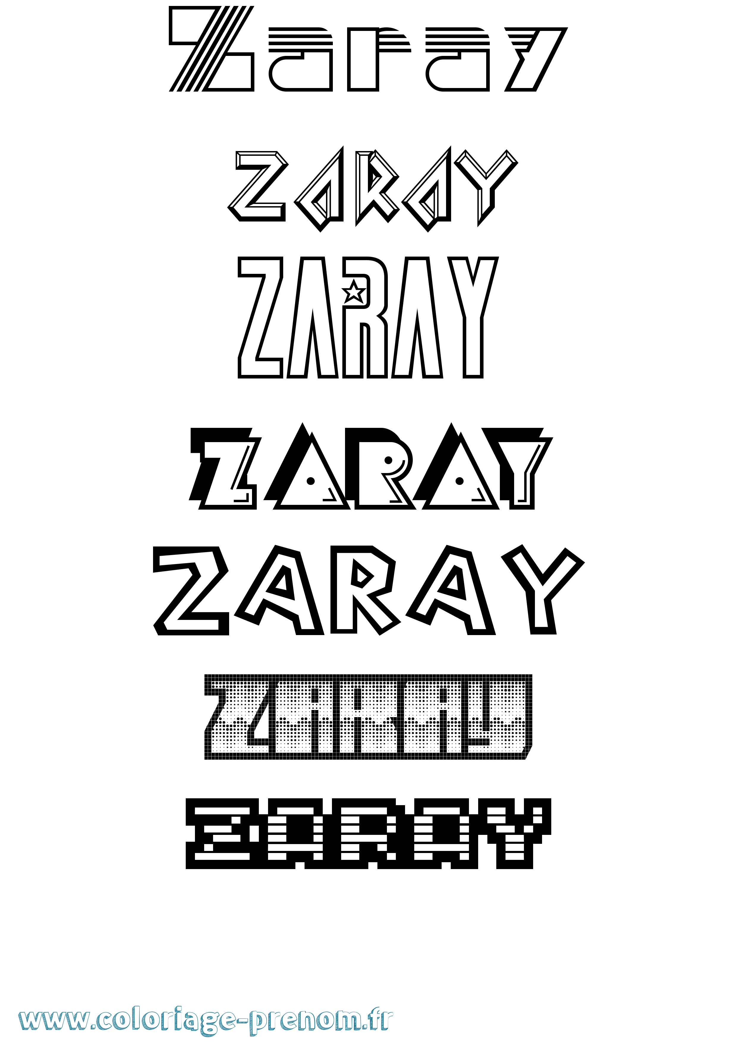 Coloriage Zaray Jeux Vidéos Coloriage prénom Zaray Jeux Vidéos