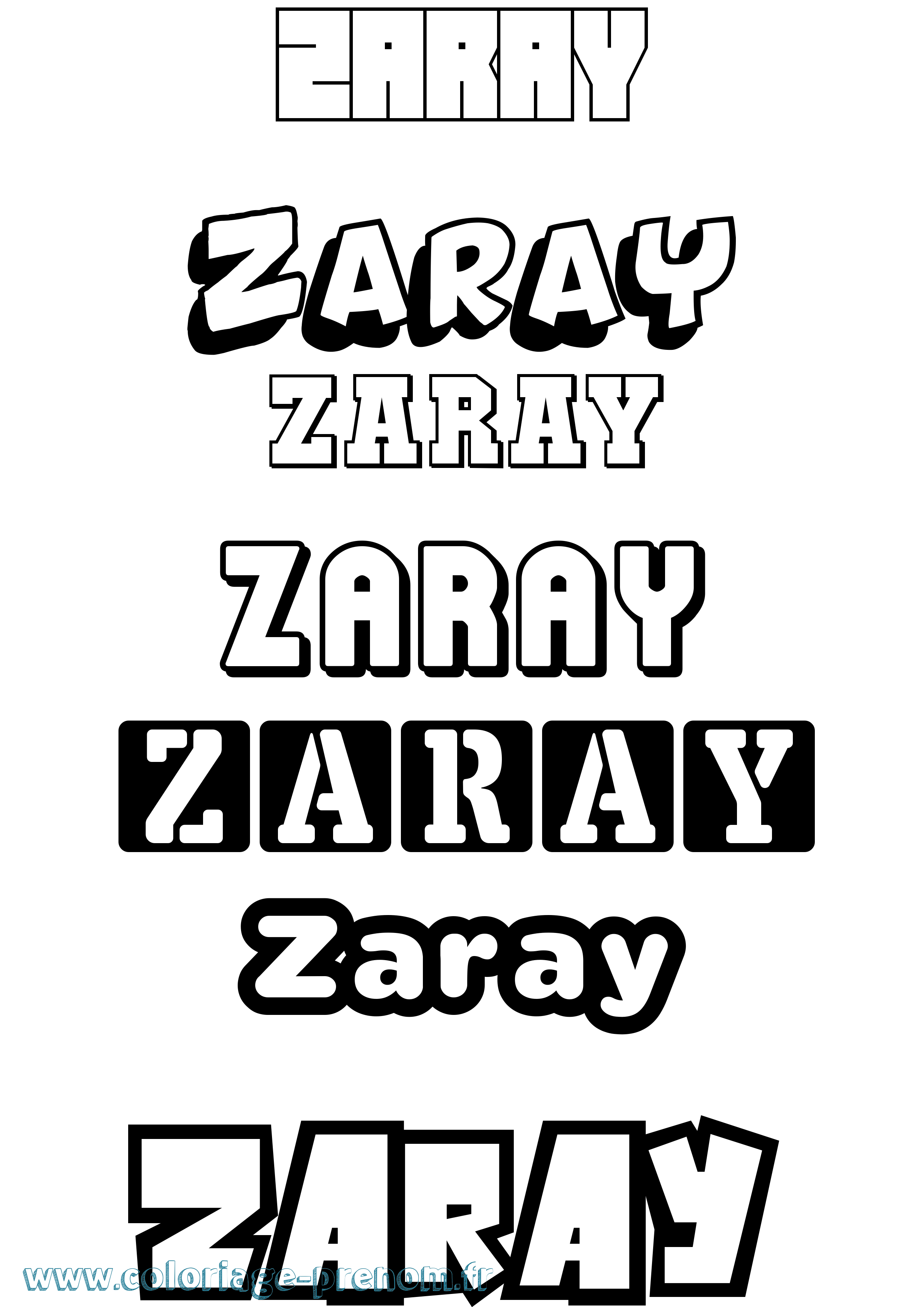 Coloriage Zaray Simple Coloriage prénom Zaray Simple