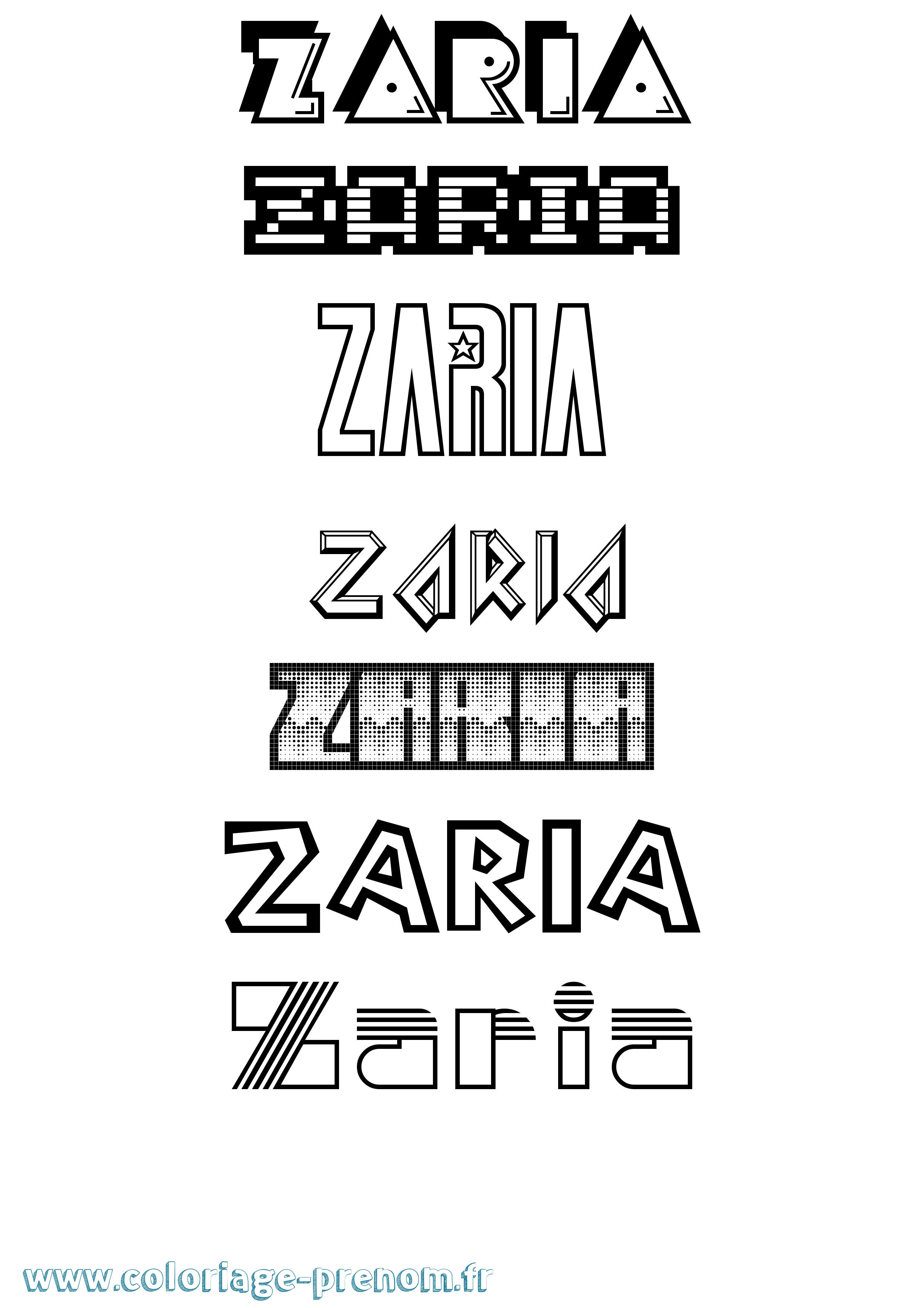 Coloriage Zaria Jeux Vidéos Coloriage prénom Zaria Jeux Vidéos