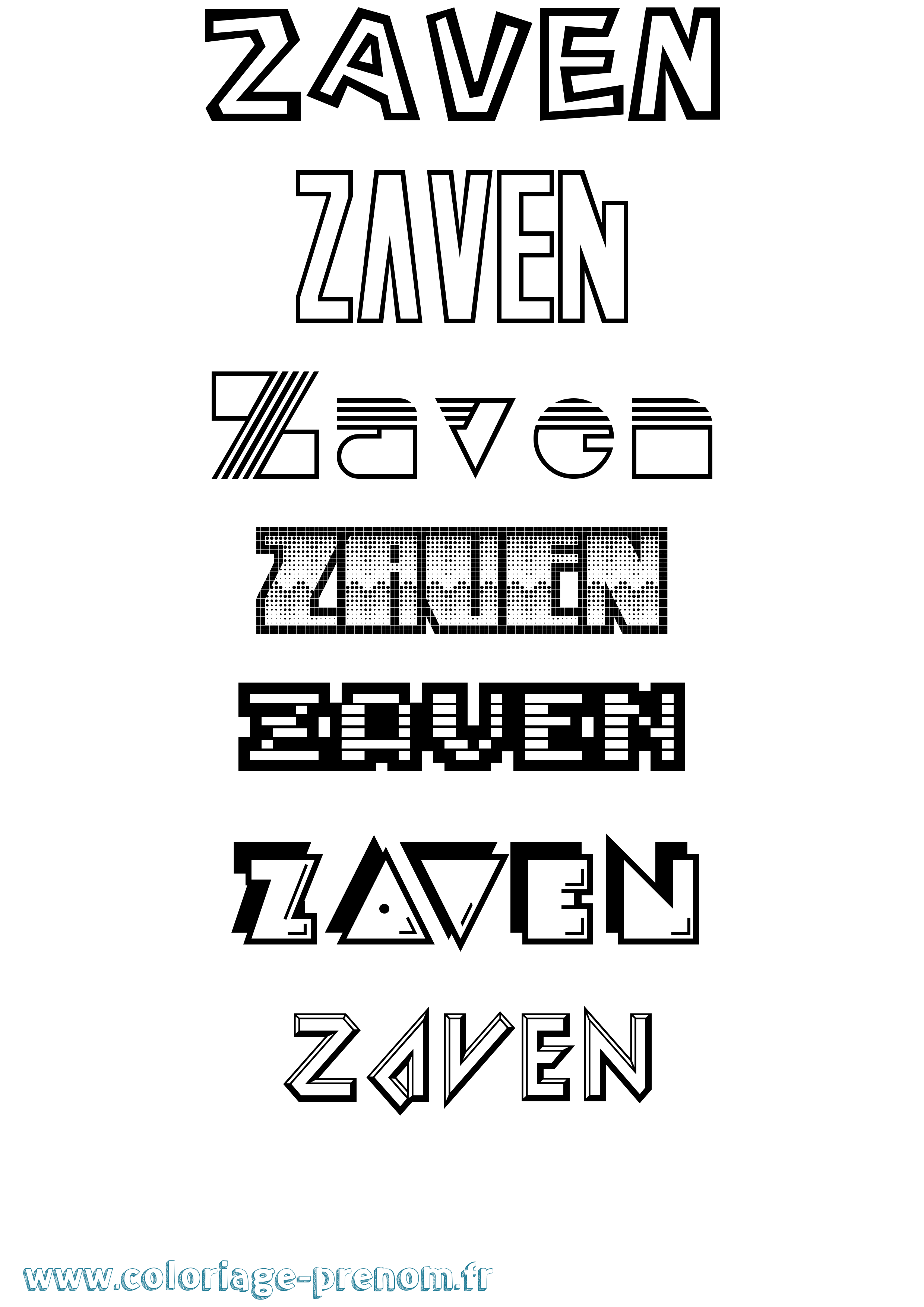 Coloriage Zaven Jeux Vidéos Coloriage prénom Zaven Jeux Vidéos